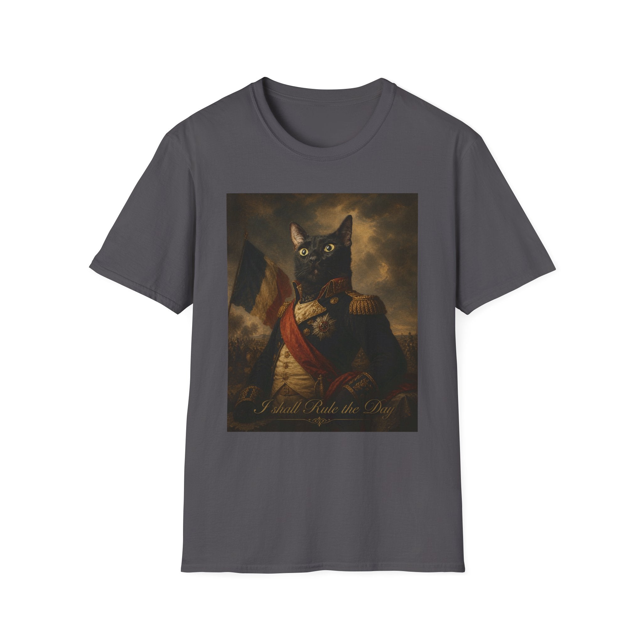Regal Black Cat General T-Shirt | Vintage Portrait, Military Uniform