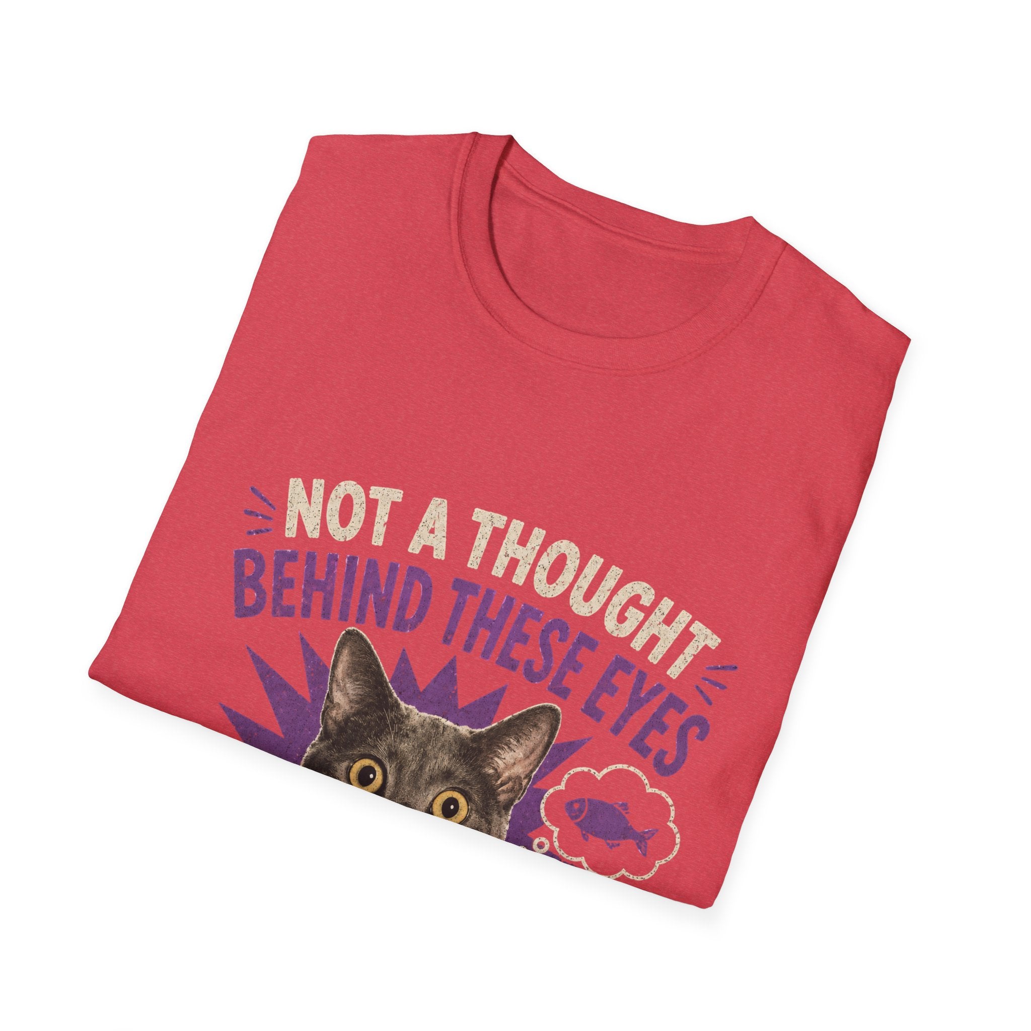 Not a Thought Behind These Eyes Cat T-Shirt | Funny Cat Face Tee
