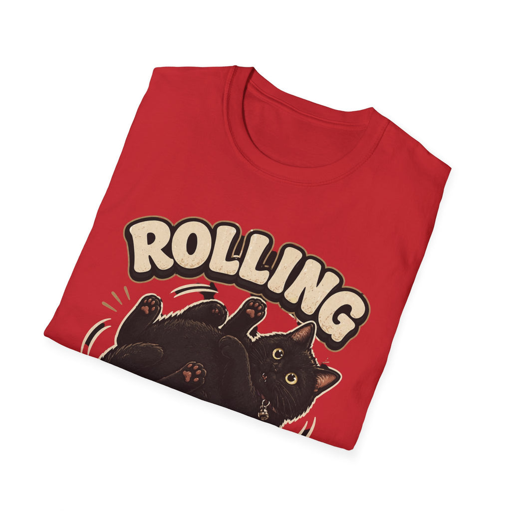 Rolling Fatties cat tee | Cute chubby black cat illustration T-Shirt