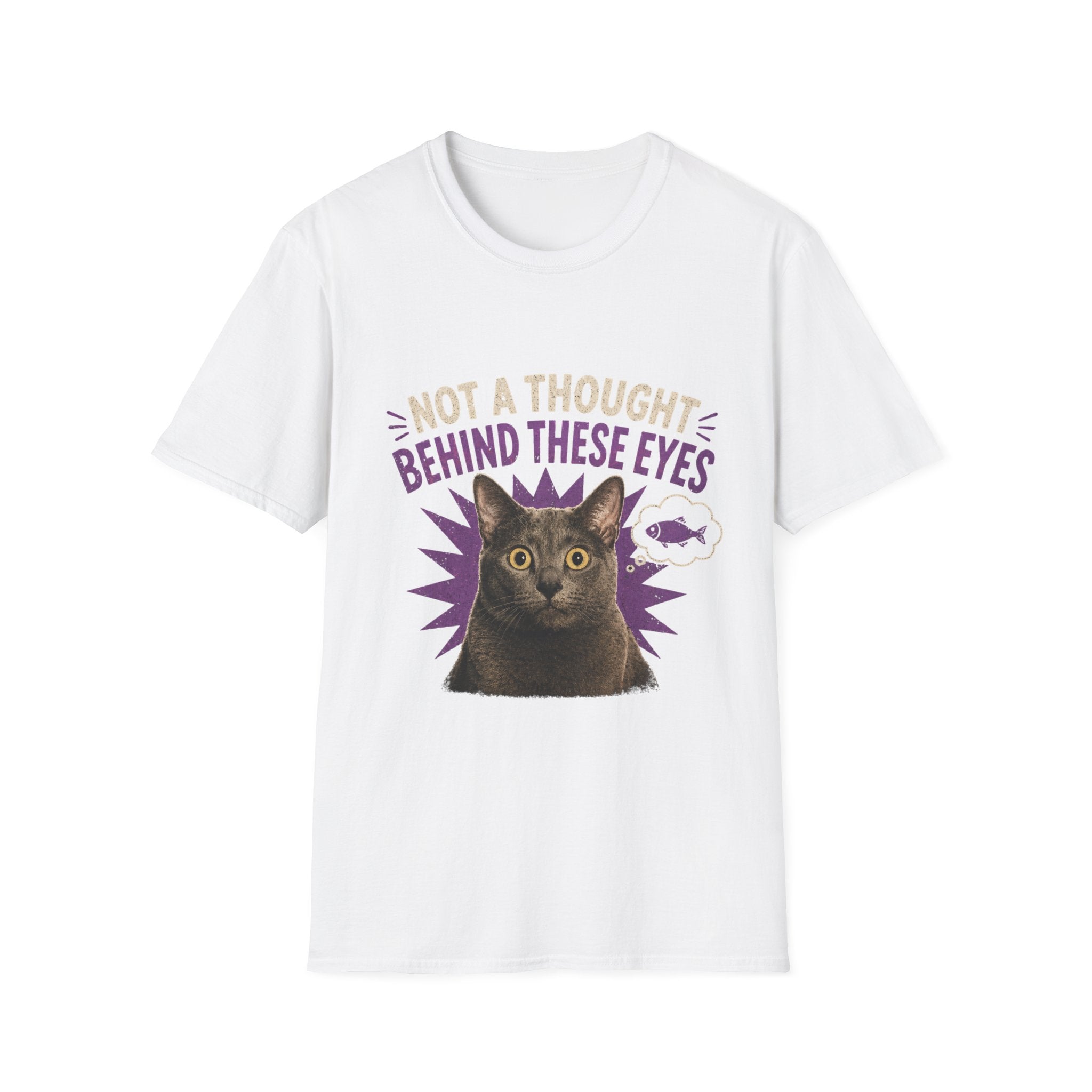 Not a Thought Behind These Eyes Cat T-Shirt | Funny Cat Face Tee