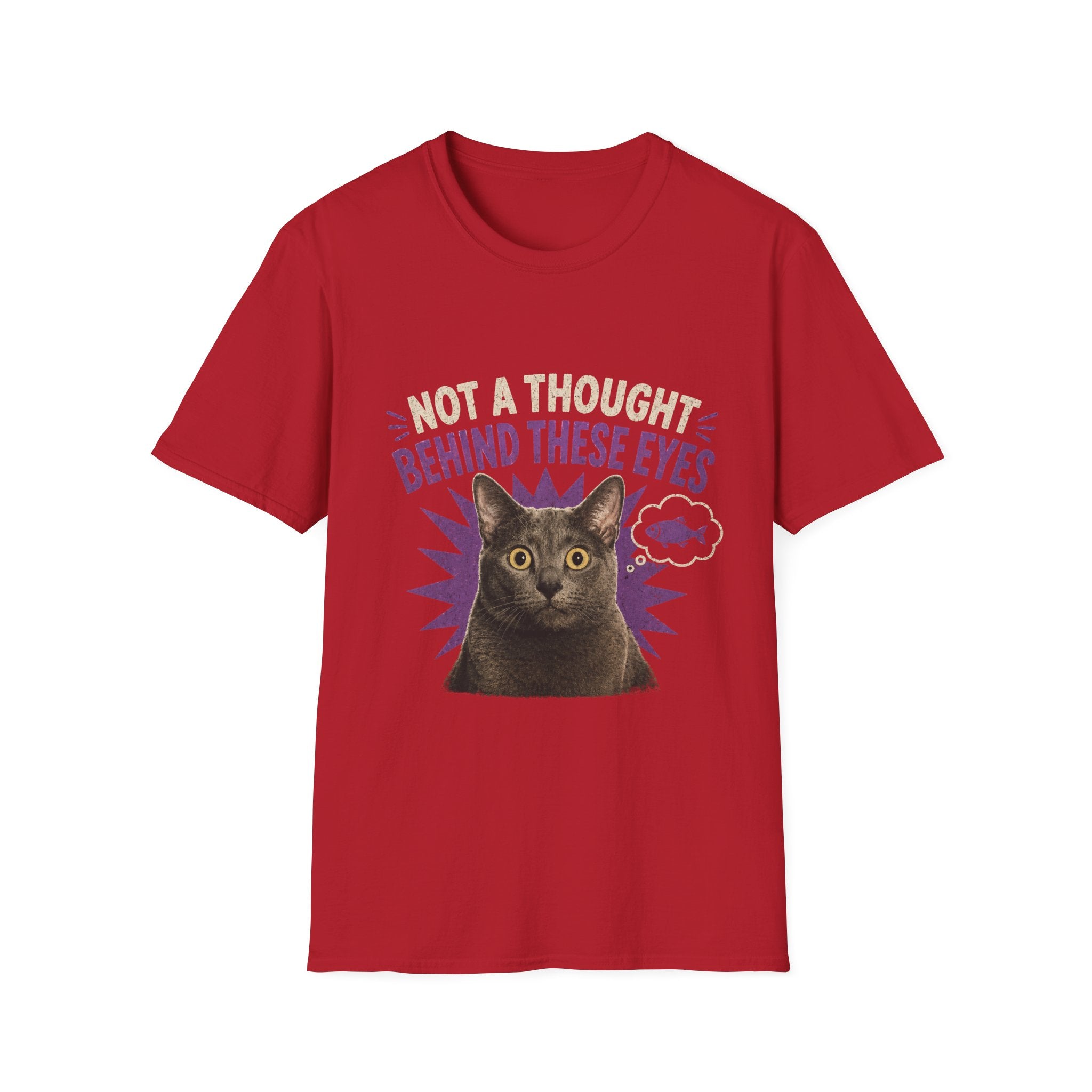 Not a Thought Behind These Eyes Cat T-Shirt | Funny Cat Face Tee