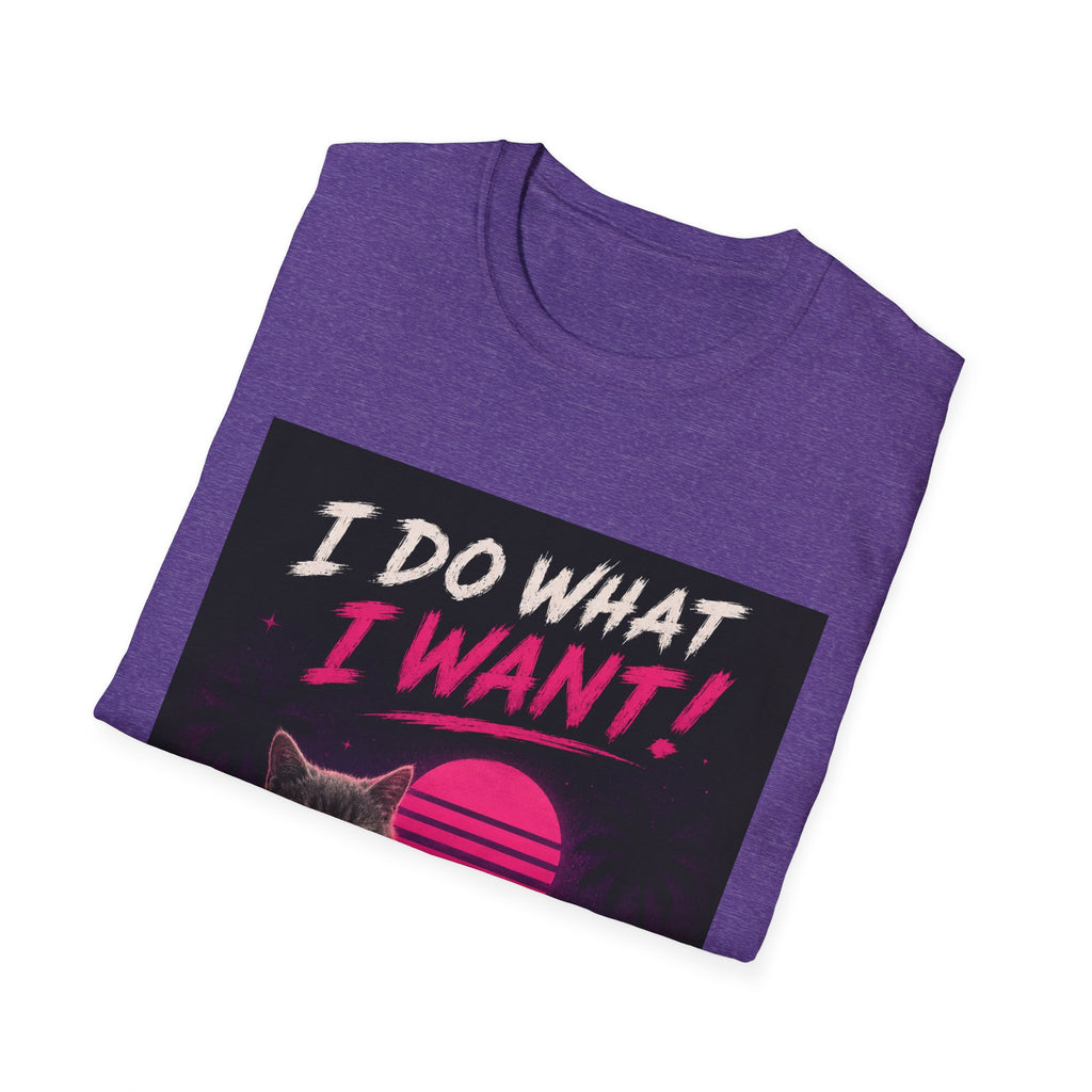 I Do What I Want Retro Cat T-Shirt | 80s Vaporwave Cat Tee