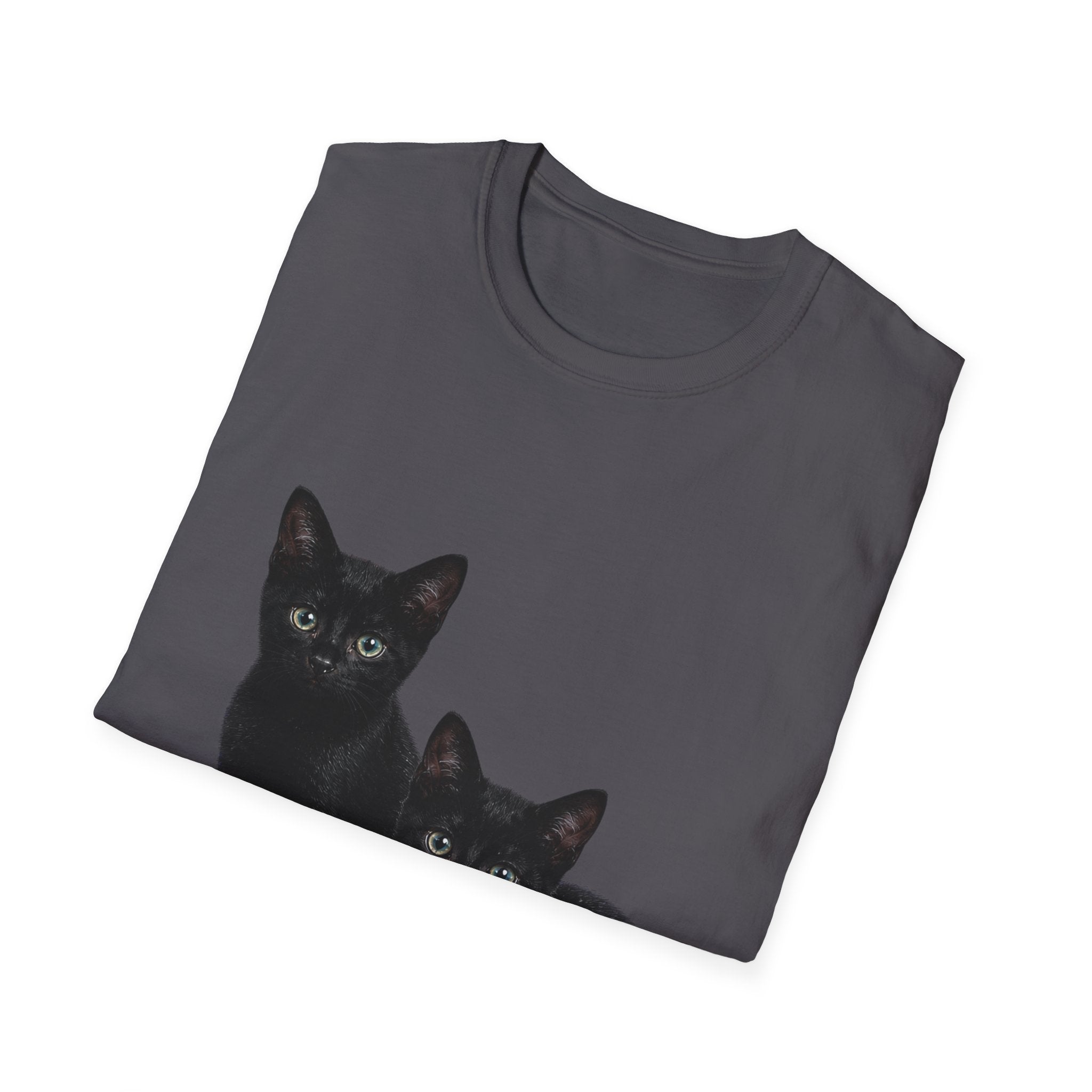 Black Kittens Illustration T-Shirt | Cute Cat Artwork