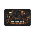 Black Cat Eat Sleep Game Desk Mat | Cute Gaming Mousepad, Cat Lover Desk Pad