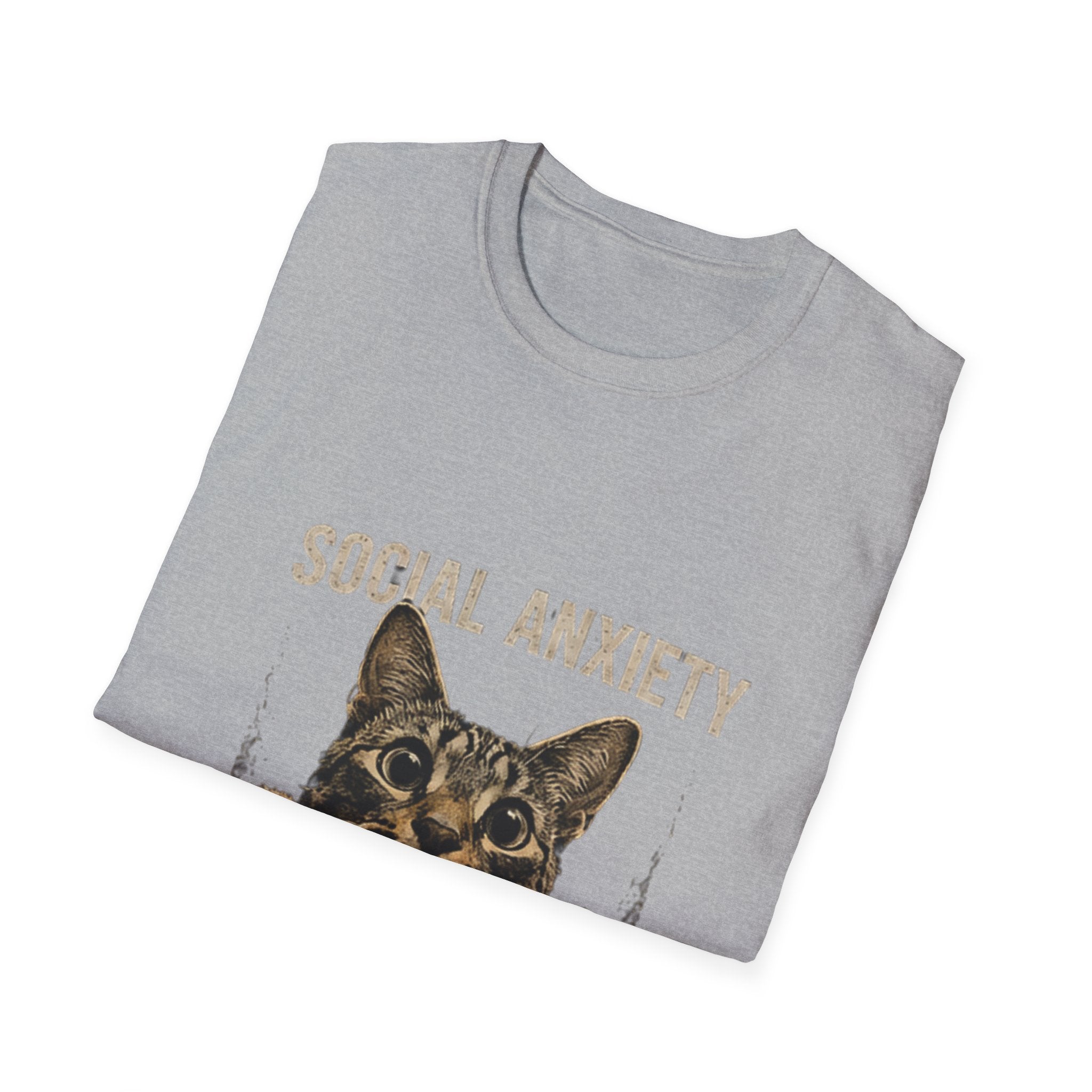 Social Anxiety Cat Leave Me Alone T-Shirt | Cat Illustration, Funny Text