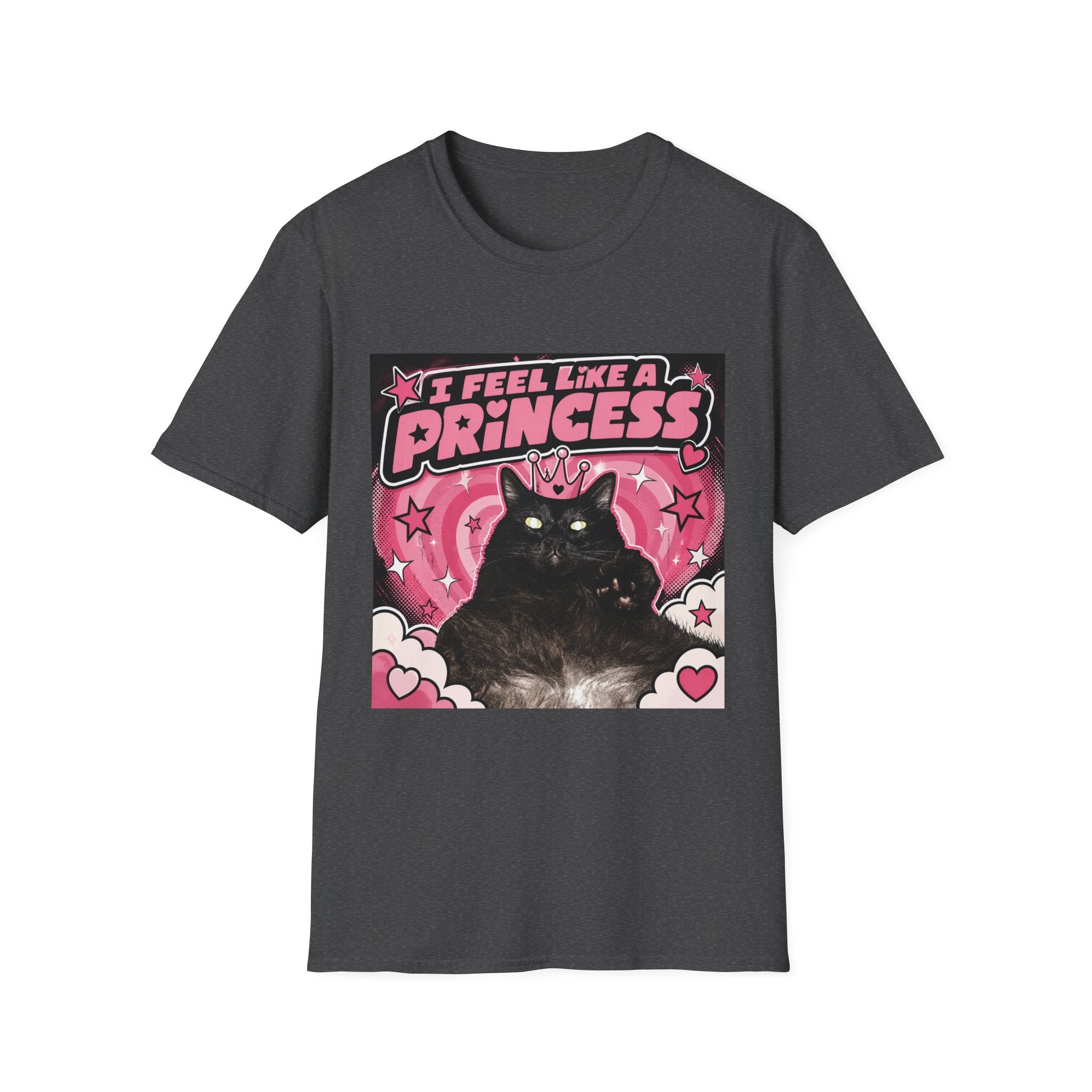 I Feel Like a Princess cat T-Shirt | Black Cat, Pink Retro Design