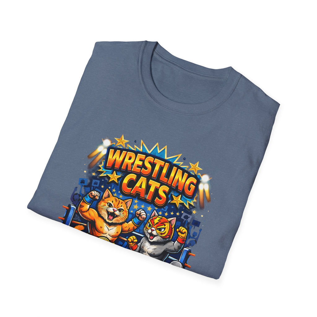 Wrestling Cats T-Shirt | Retro Cat Wrestlers Graphic Tee