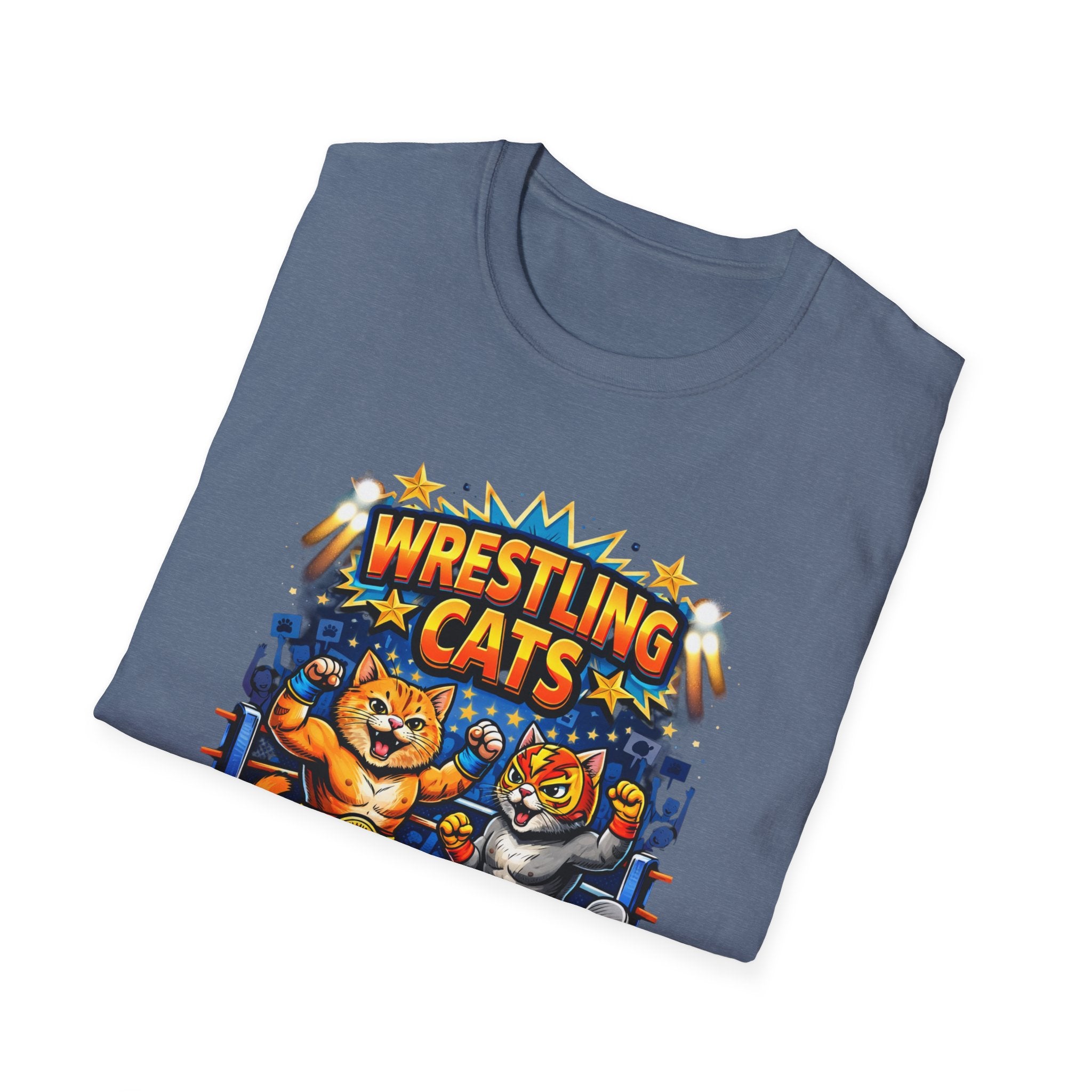 Wrestling Cats T-Shirt | Retro Cat Wrestlers Graphic Tee