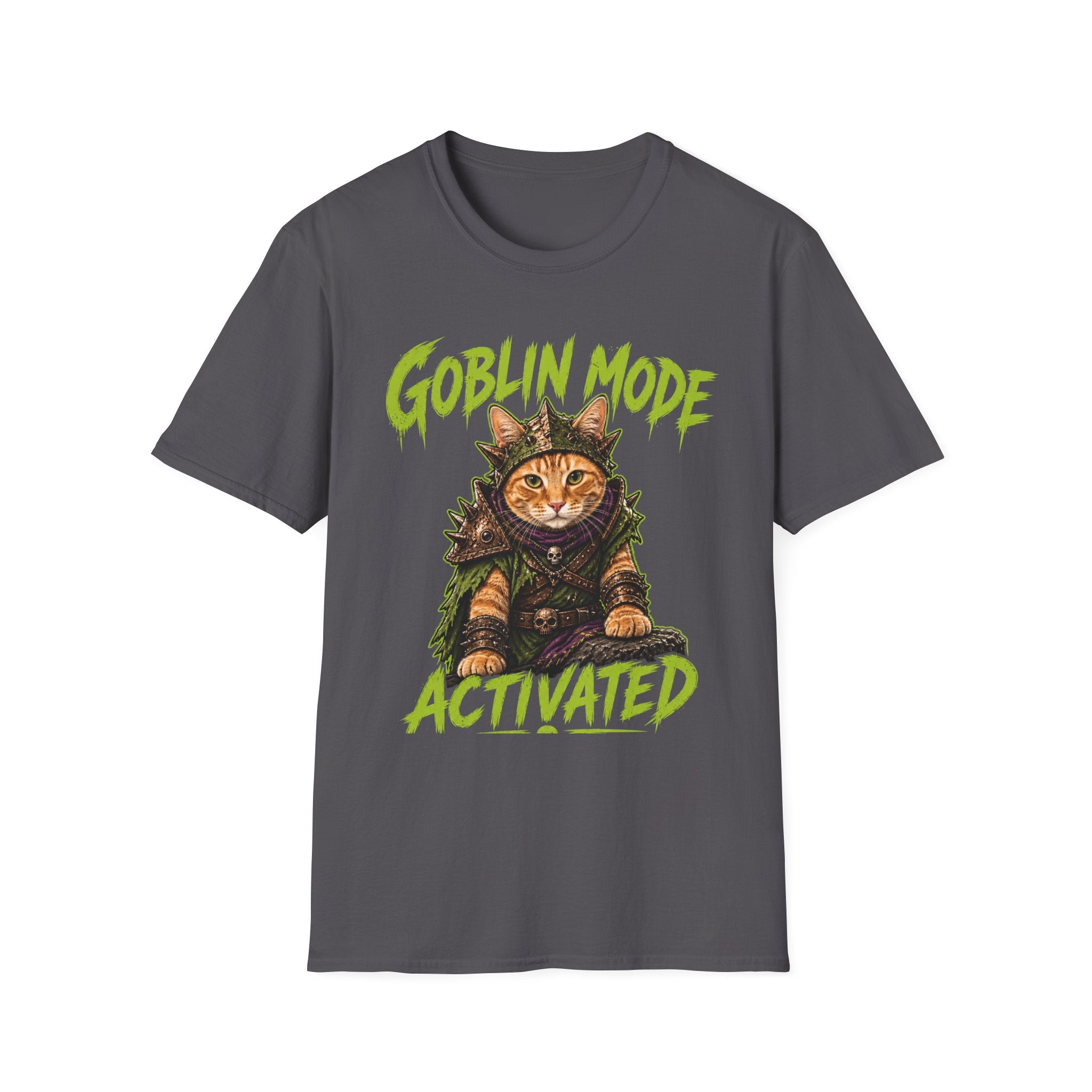 Goblin Mode Activated Cat T-Shirt | Fantasy Cat Illustration, Halloween Vibe