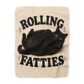 Rolling Fatties Cat Blanket | Black Cat Illustration