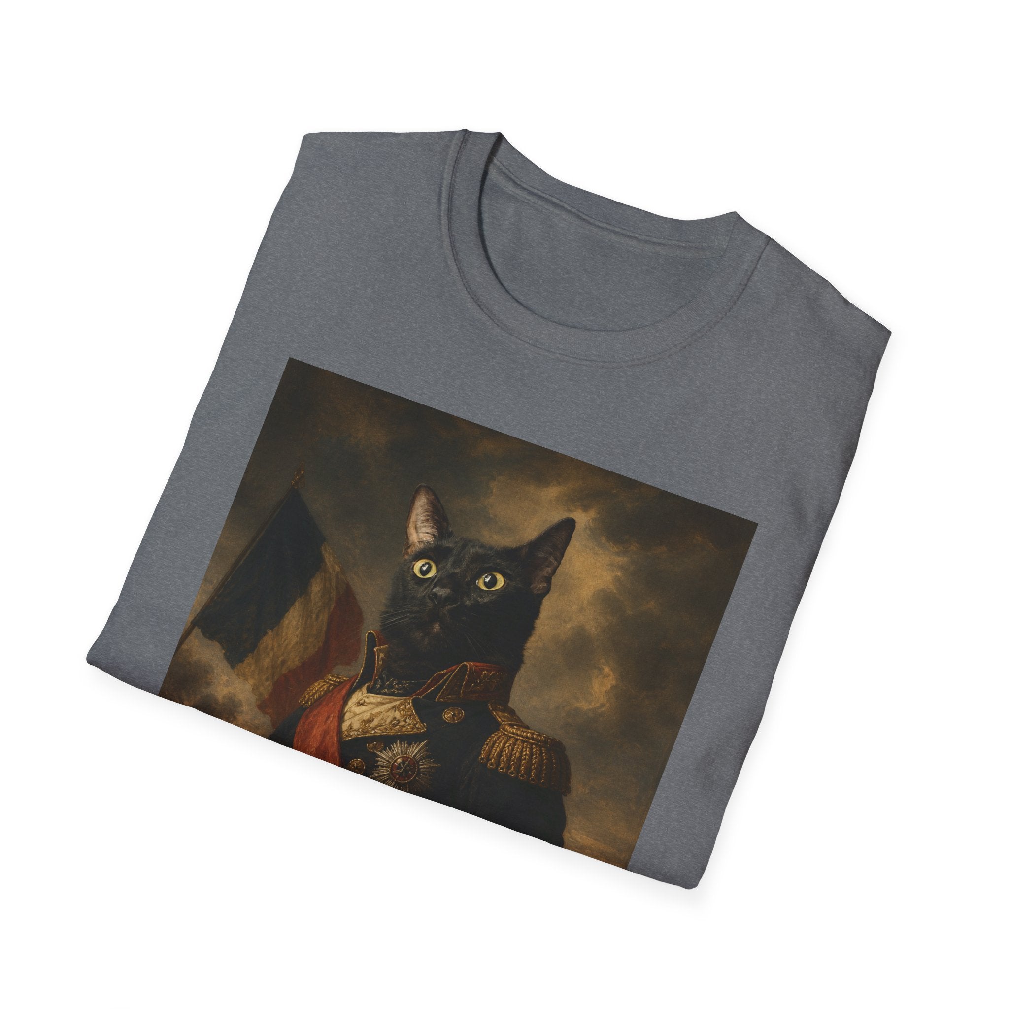 Regal Black Cat General T-Shirt | Vintage Portrait, Military Uniform