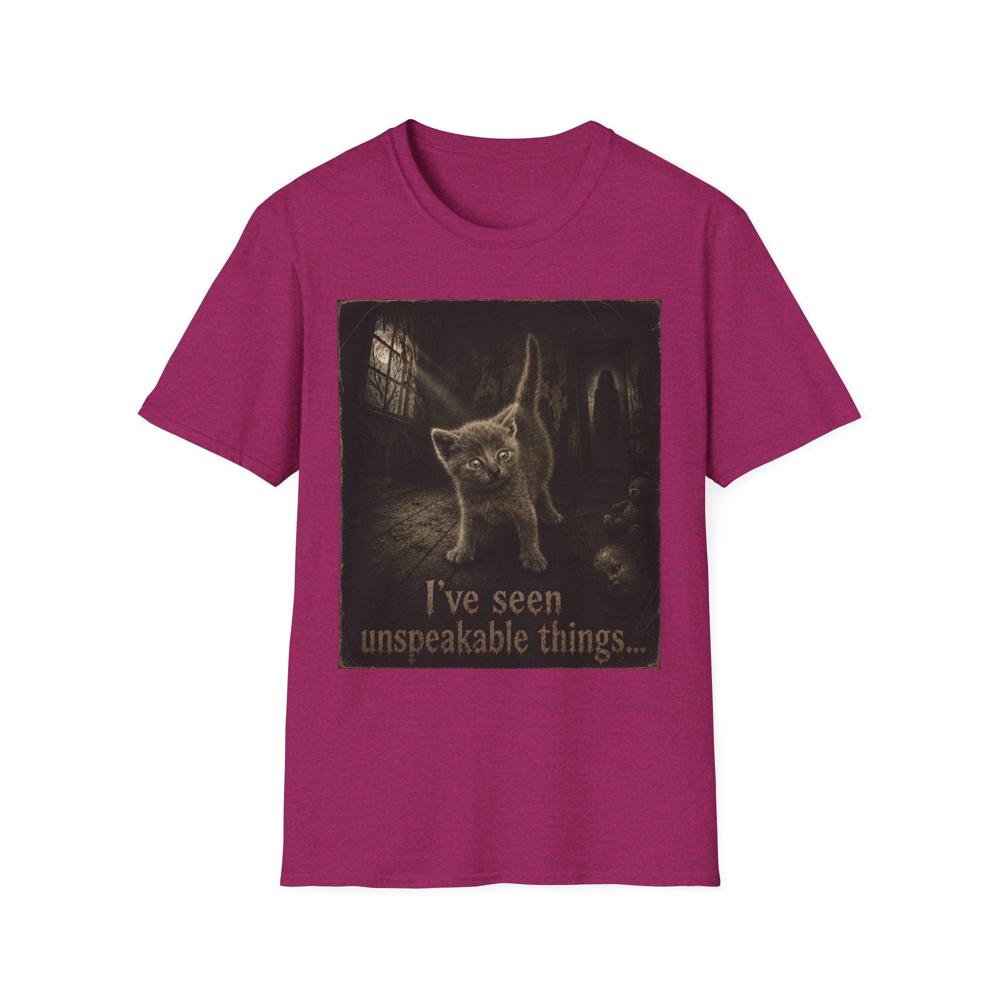Gray Spooky Cat T-Shirt | Halloween Cat Shirt