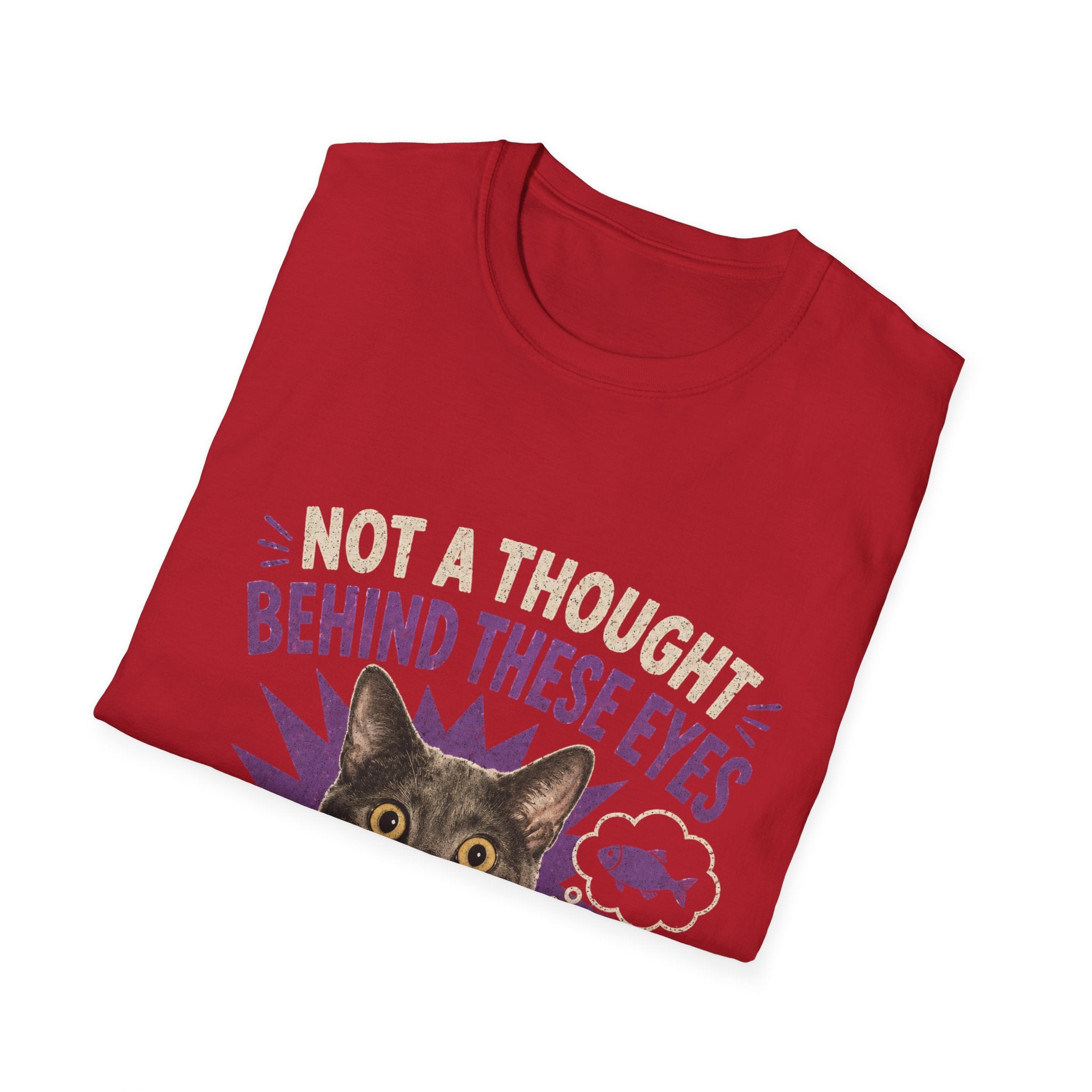 Not a Thought Behind These Eyes Cat T-Shirt | Funny Cat Face Tee