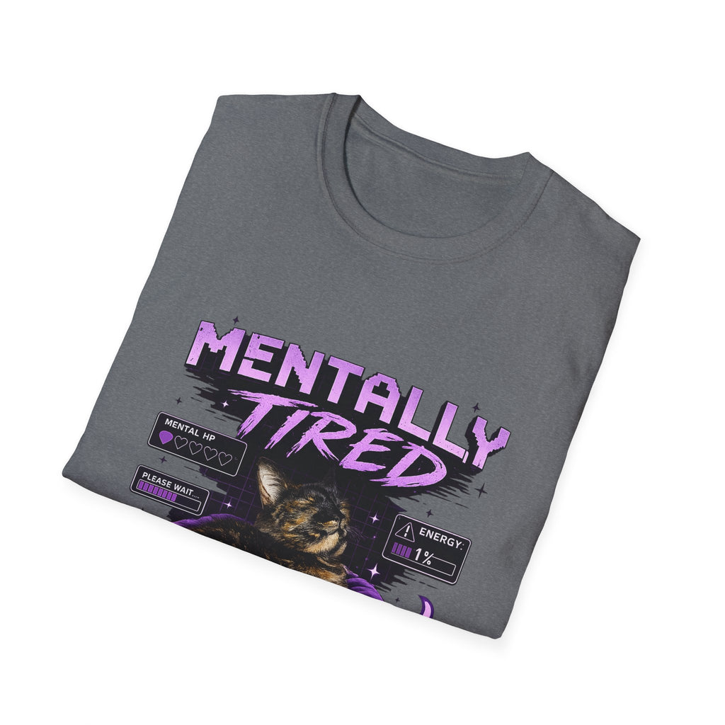 Mentally Tired Tortie Cat retro vaporwave T-Shirt | Vaporwave Cat Tee