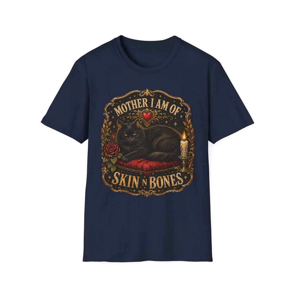 Mother I Am Of... Cat Skull Gothic T-Shirt | Black Cat, Rose, Candle