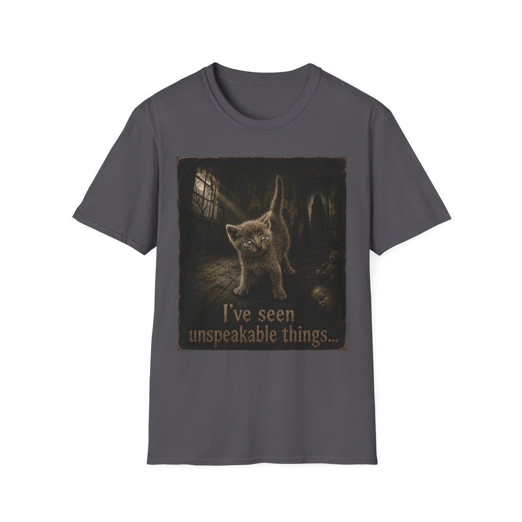 Gray Spooky Cat T-Shirt | Halloween Cat Shirt