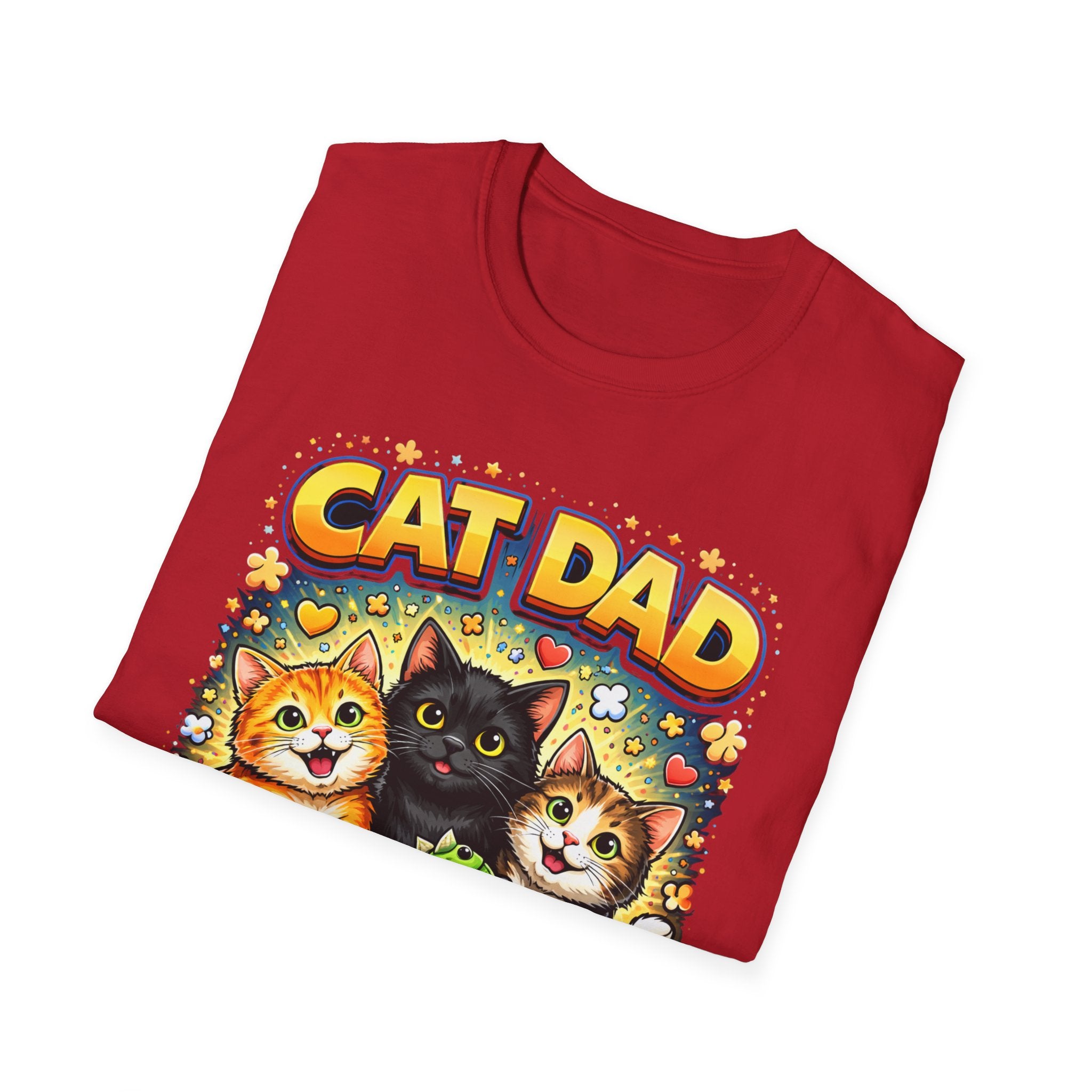 Cat Dad graphic T-Shirt | Cute kittens, colorful illustration, pet lover tee