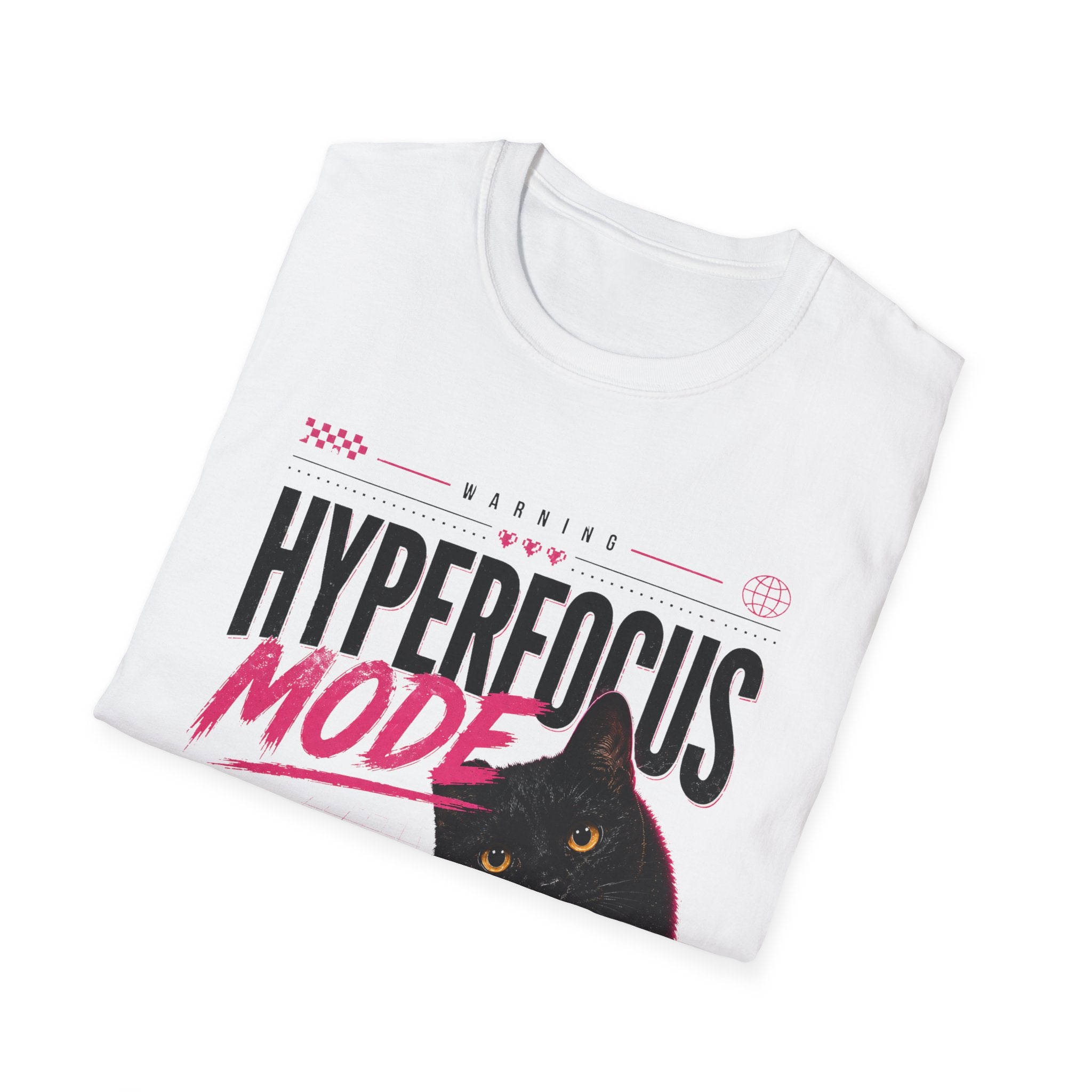 Hyperfocus Mode Cat T-Shirt | Cute Black Cat Graphic Tee