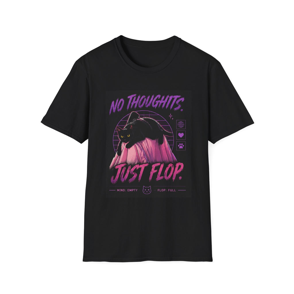 No Thoughts Just Flop shirt | Cat Relaxing Graphic Tee, Cute Sleepy Animal