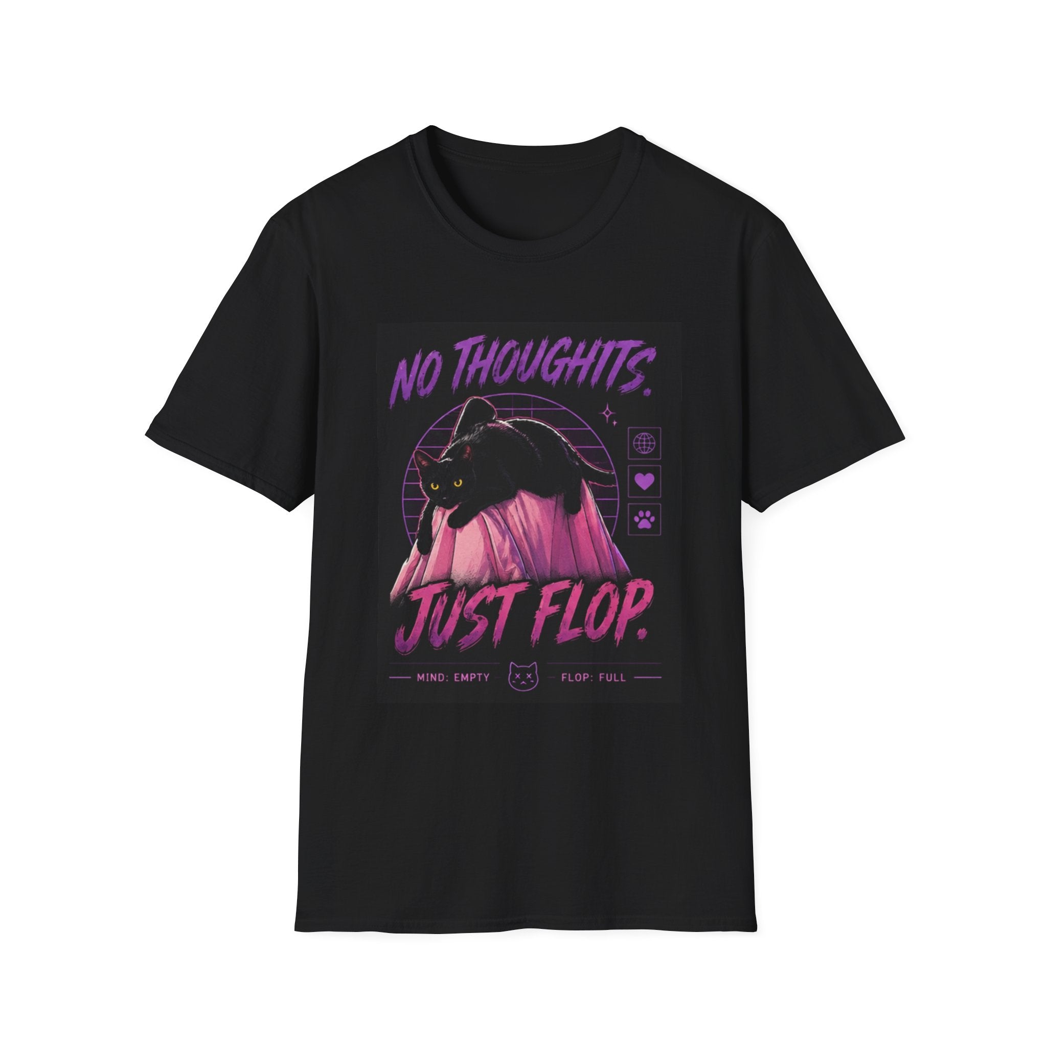 No Thoughts Just Flop shirt | Cat Relaxing Graphic Tee, Cute Sleepy Animal