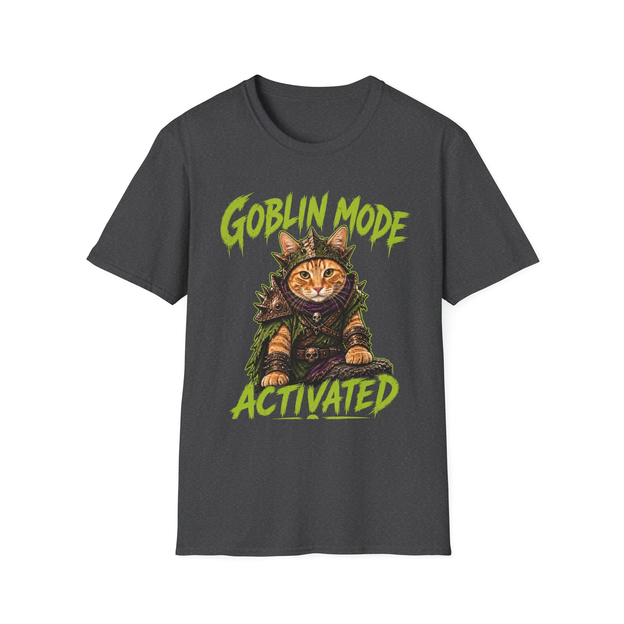 Goblin Mode Activated Cat T-Shirt | Fantasy Cat Illustration, Halloween Vibe