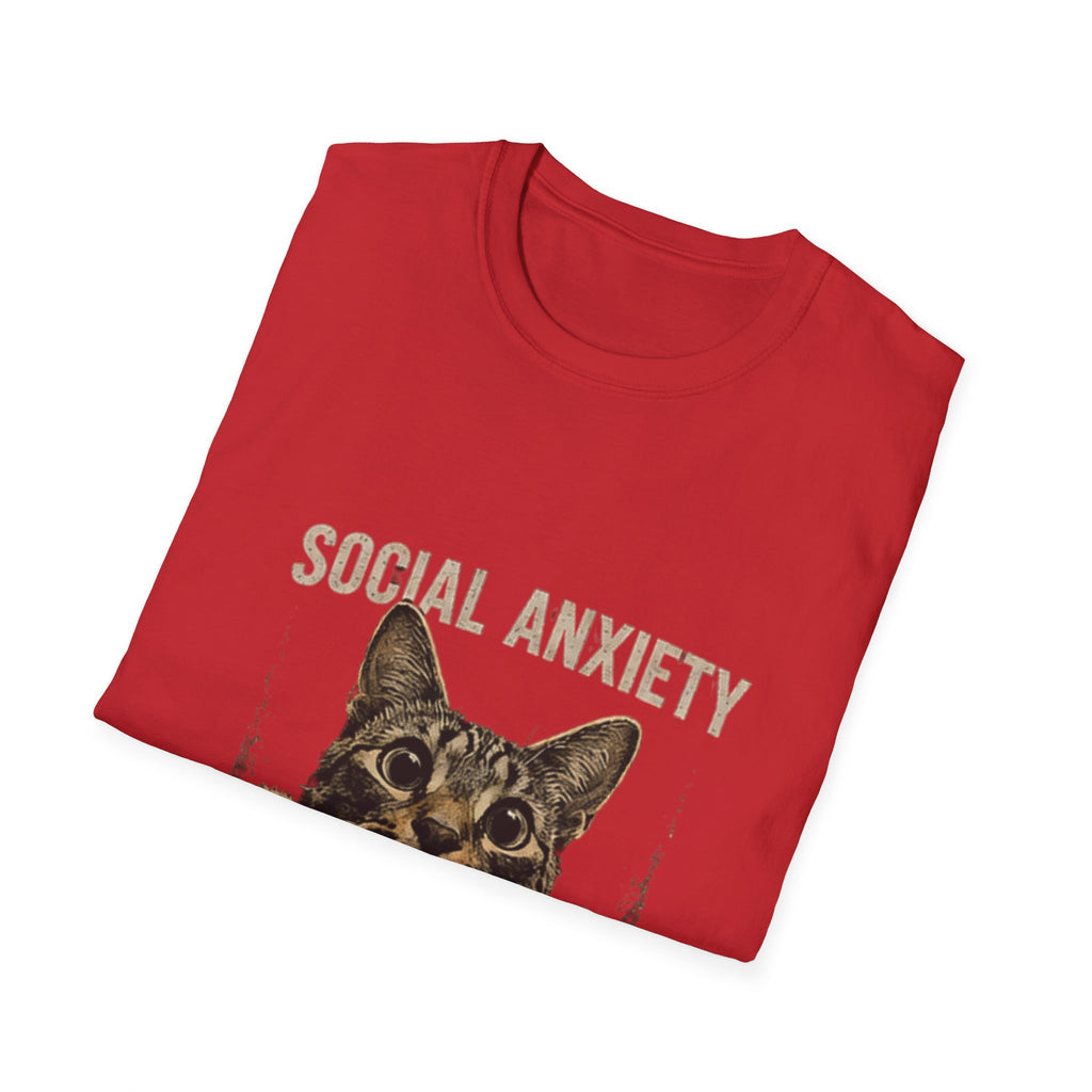 Social Anxiety Cat Leave Me Alone T-Shirt | Cat Illustration, Funny Text