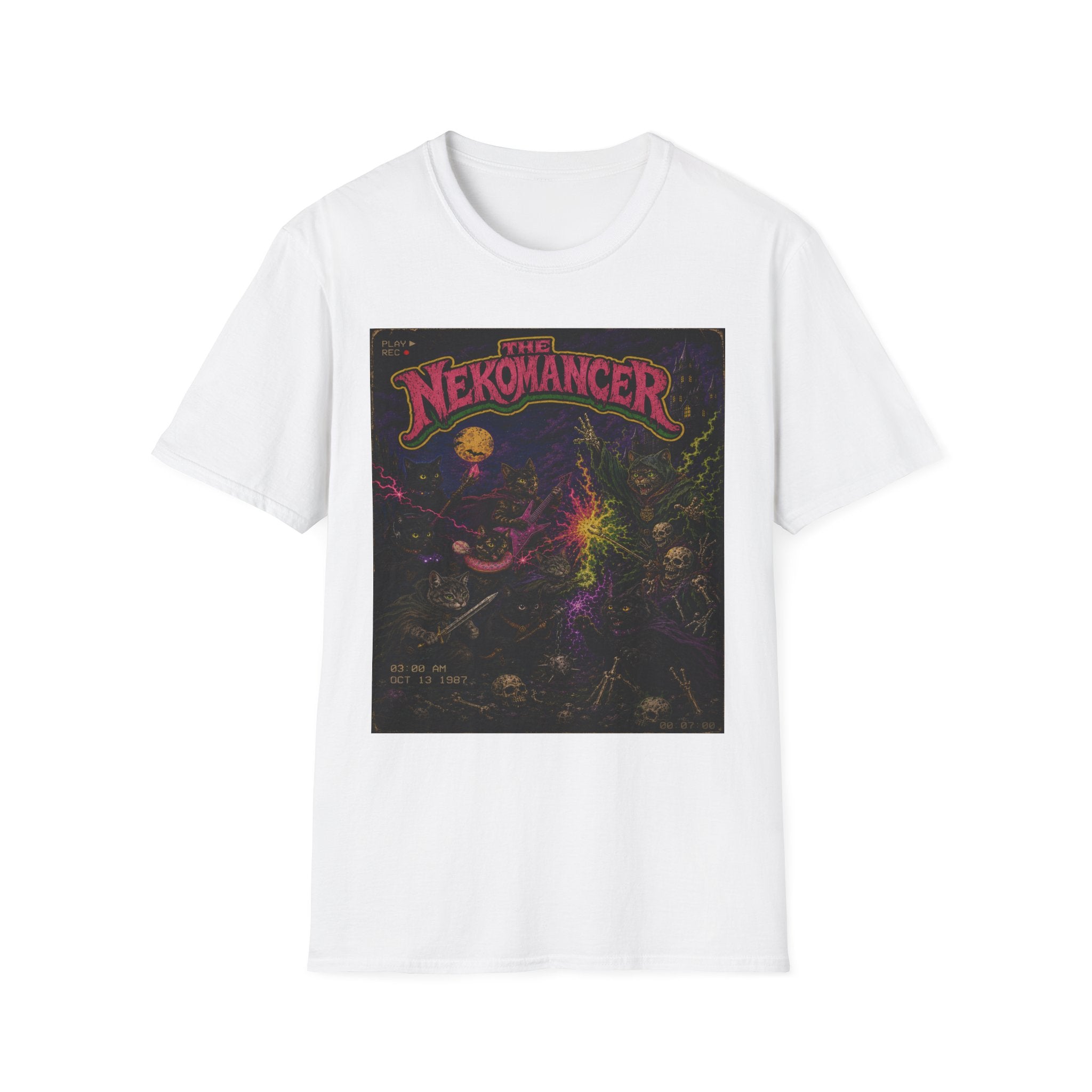 The Nekomancer T-Shirt | Cat Mage Spellbook Illustration