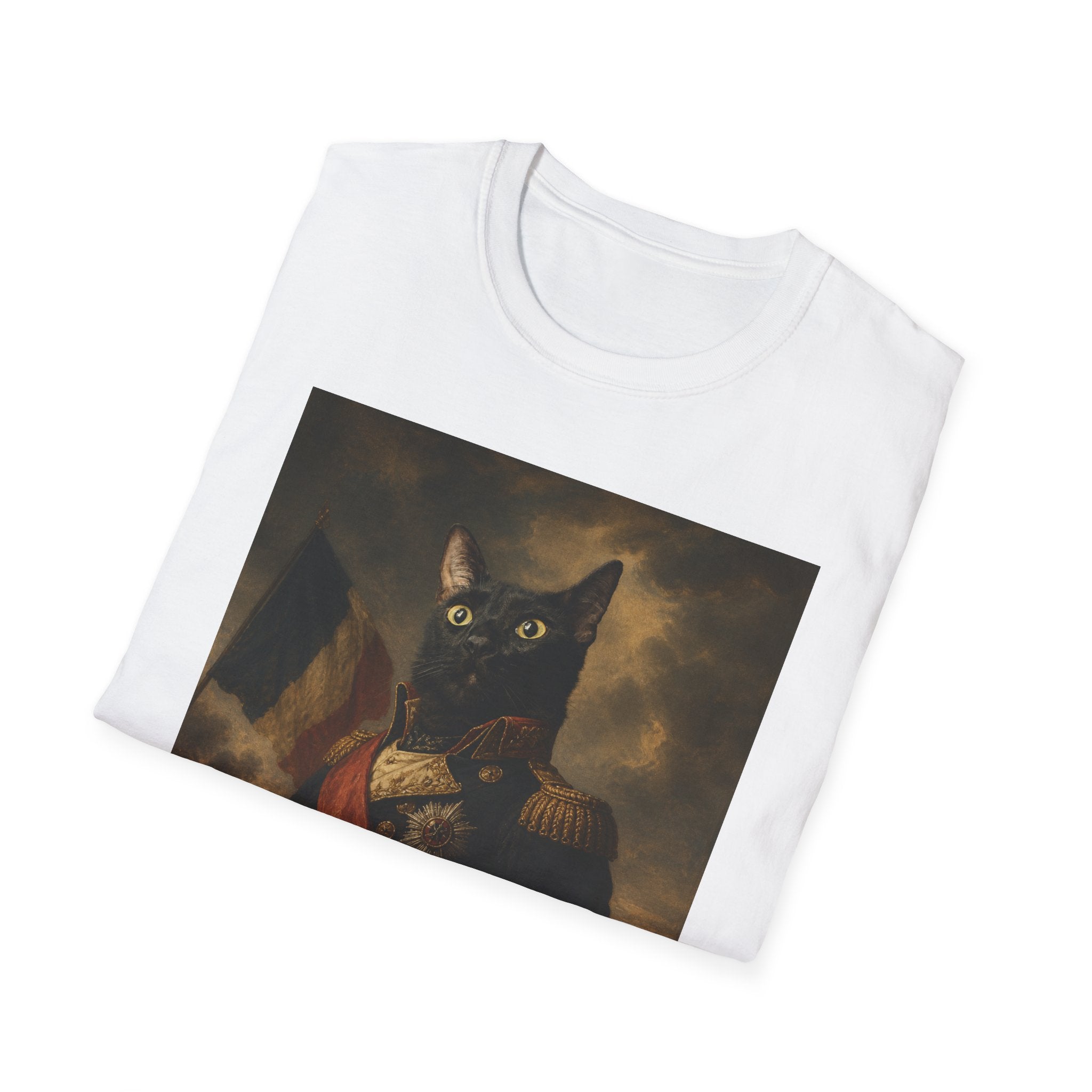 Regal Black Cat General T-Shirt | Vintage Portrait, Military Uniform