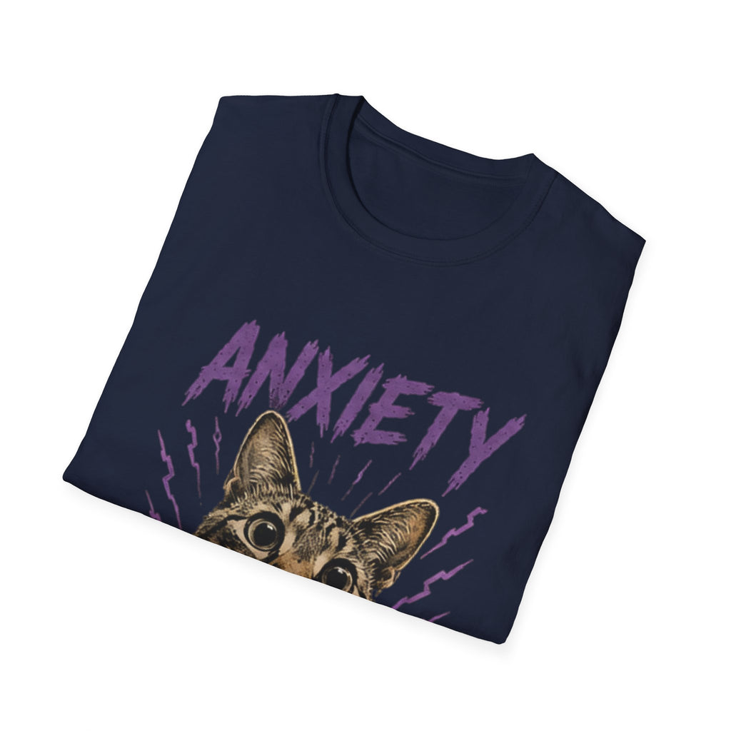 Anxiety Cat All Day Every Day T-Shirt | Cat Face Graphic Tee
