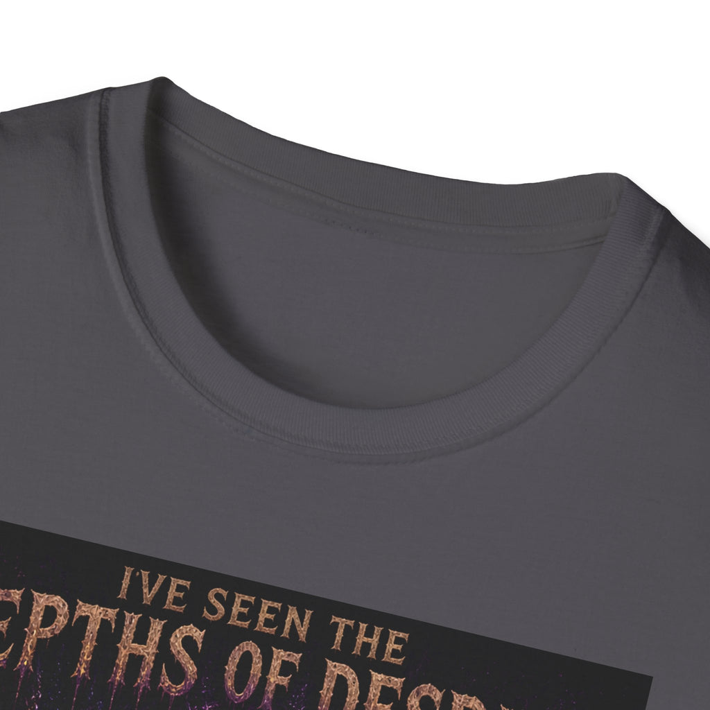 Depths of Despair Cat with Cheese, T-Shirt | Cat Illustration, Funny Quote
