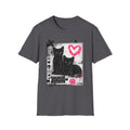 Black Kittens with Pink Heart T-Shirt | Grunge Cat Graphic, Cute Goth