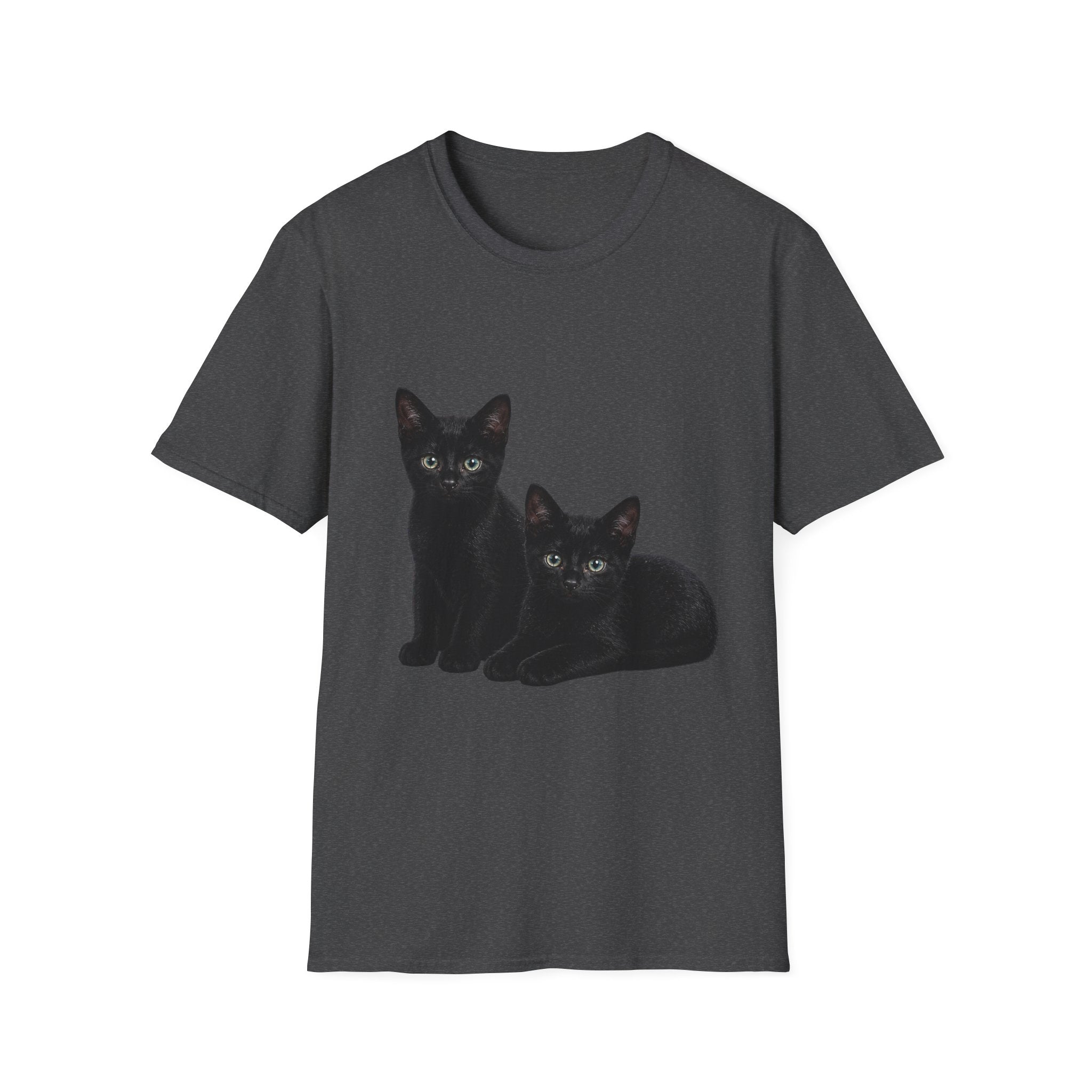 Black Kittens Illustration T-Shirt | Cute Cat Artwork