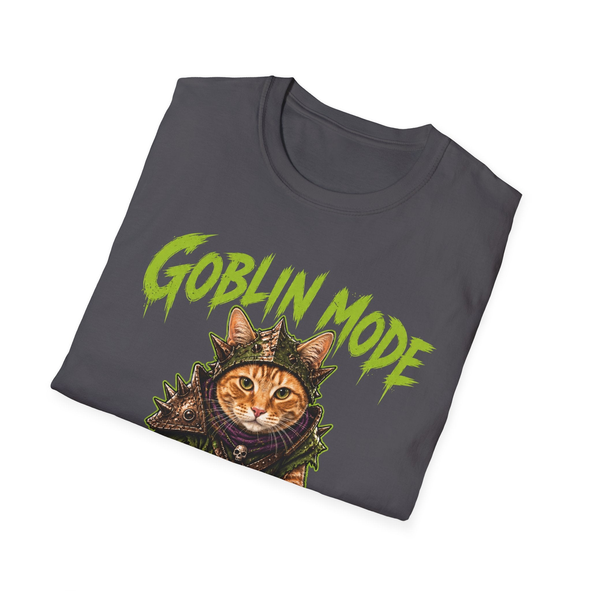 Goblin Mode Activated Cat T-Shirt | Fantasy Cat Illustration, Halloween Vibe