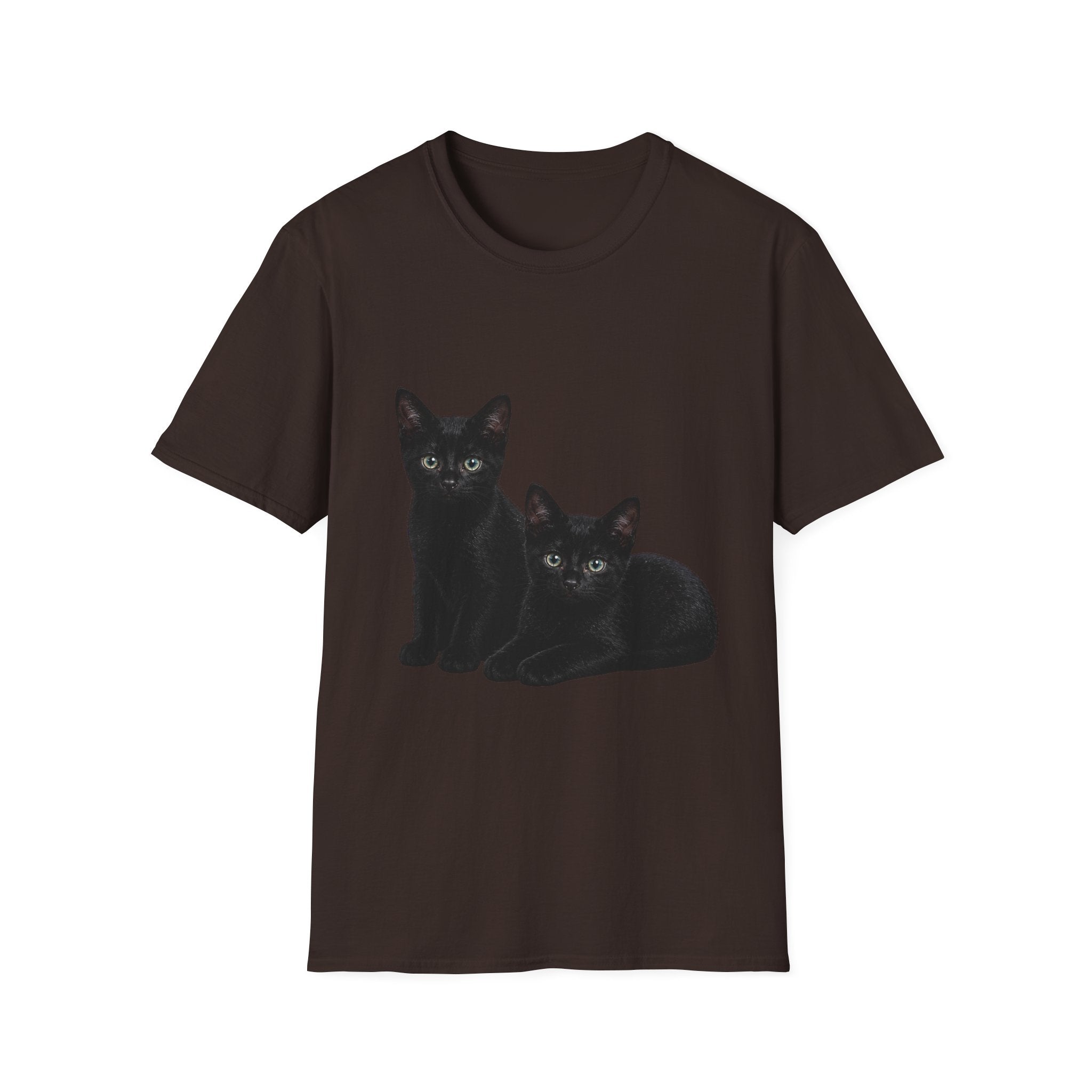 Black Kittens Illustration T-Shirt | Cute Cat Artwork