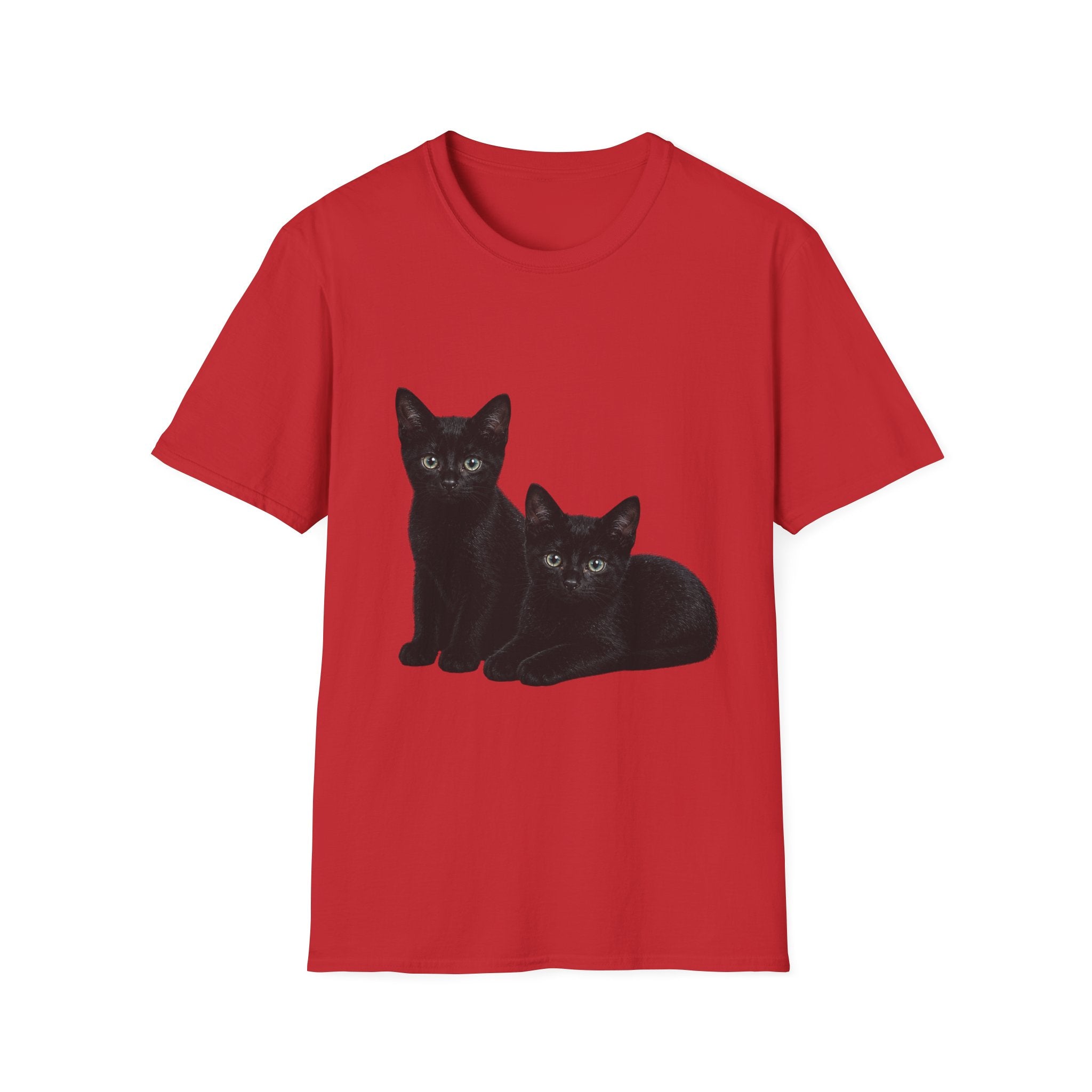 Black Kittens Illustration T-Shirt | Cute Cat Artwork