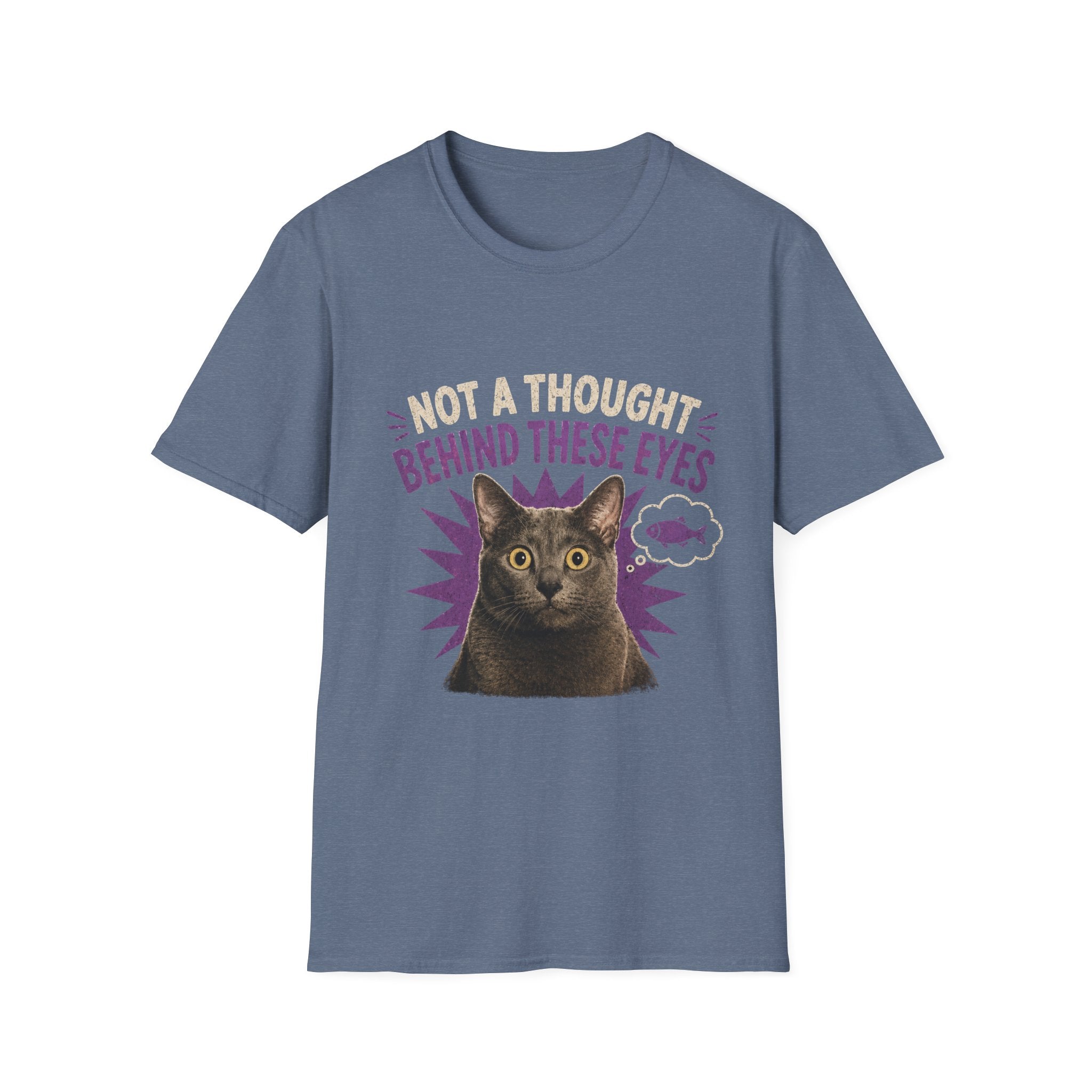 Not a Thought Behind These Eyes Cat T-Shirt | Funny Cat Face Tee