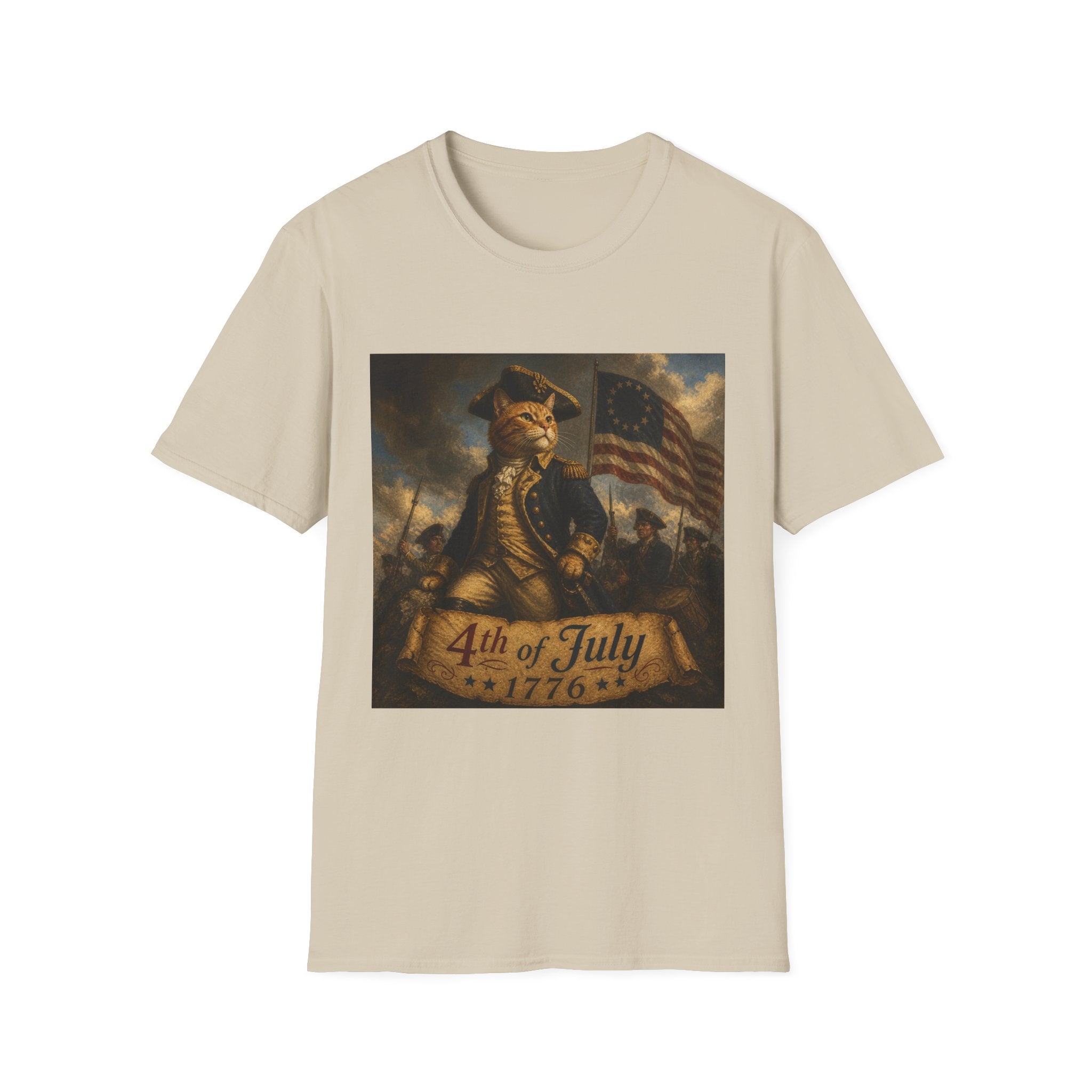 4th of July Revolutionary Fox T-Shirt | American Flag, 1776 Patriotic Design