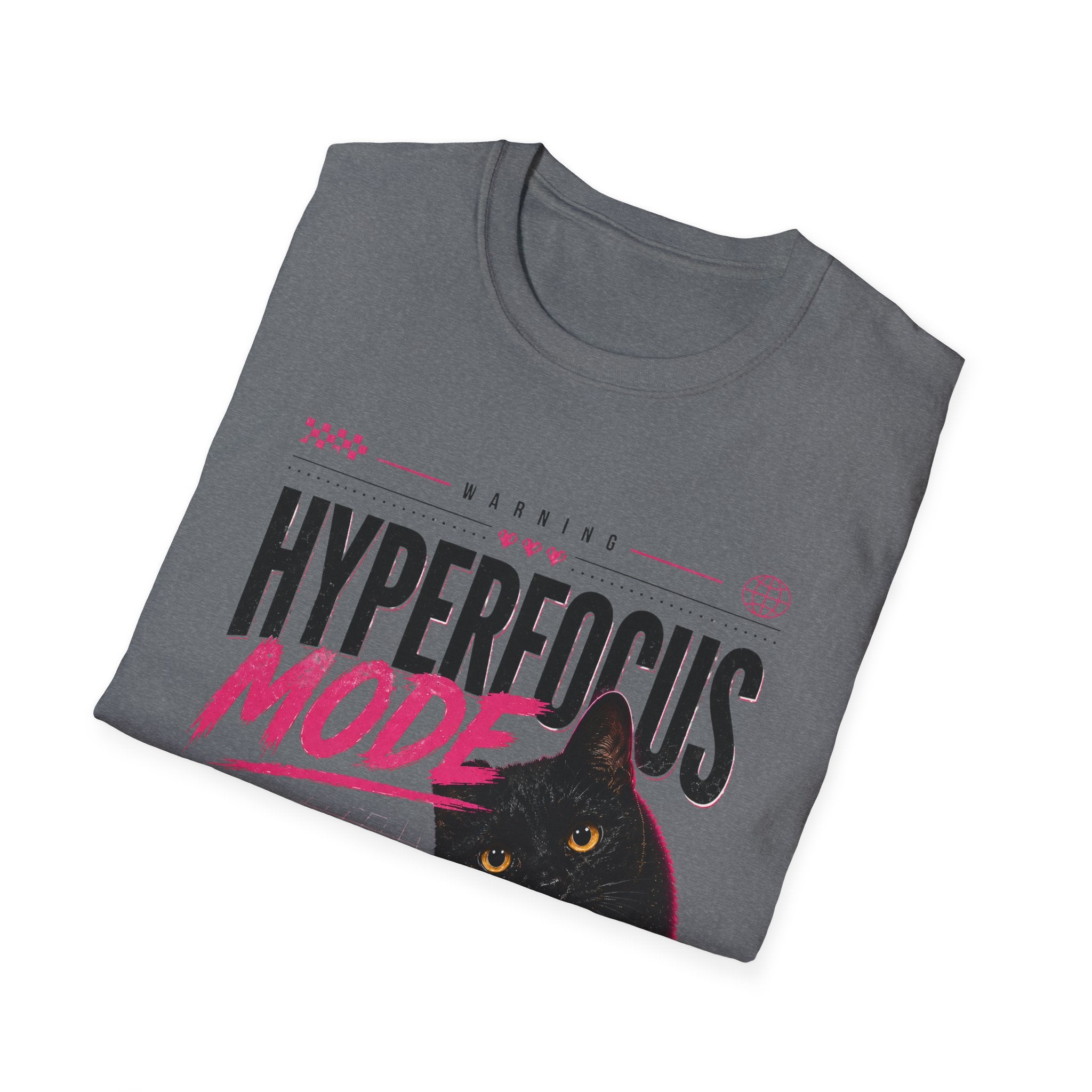 Hyperfocus Mode Cat T-Shirt | Cute Black Cat Graphic Tee