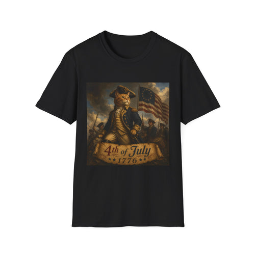4th of July Revolutionary Fox T-Shirt | American Flag, 1776 Patriotic Design