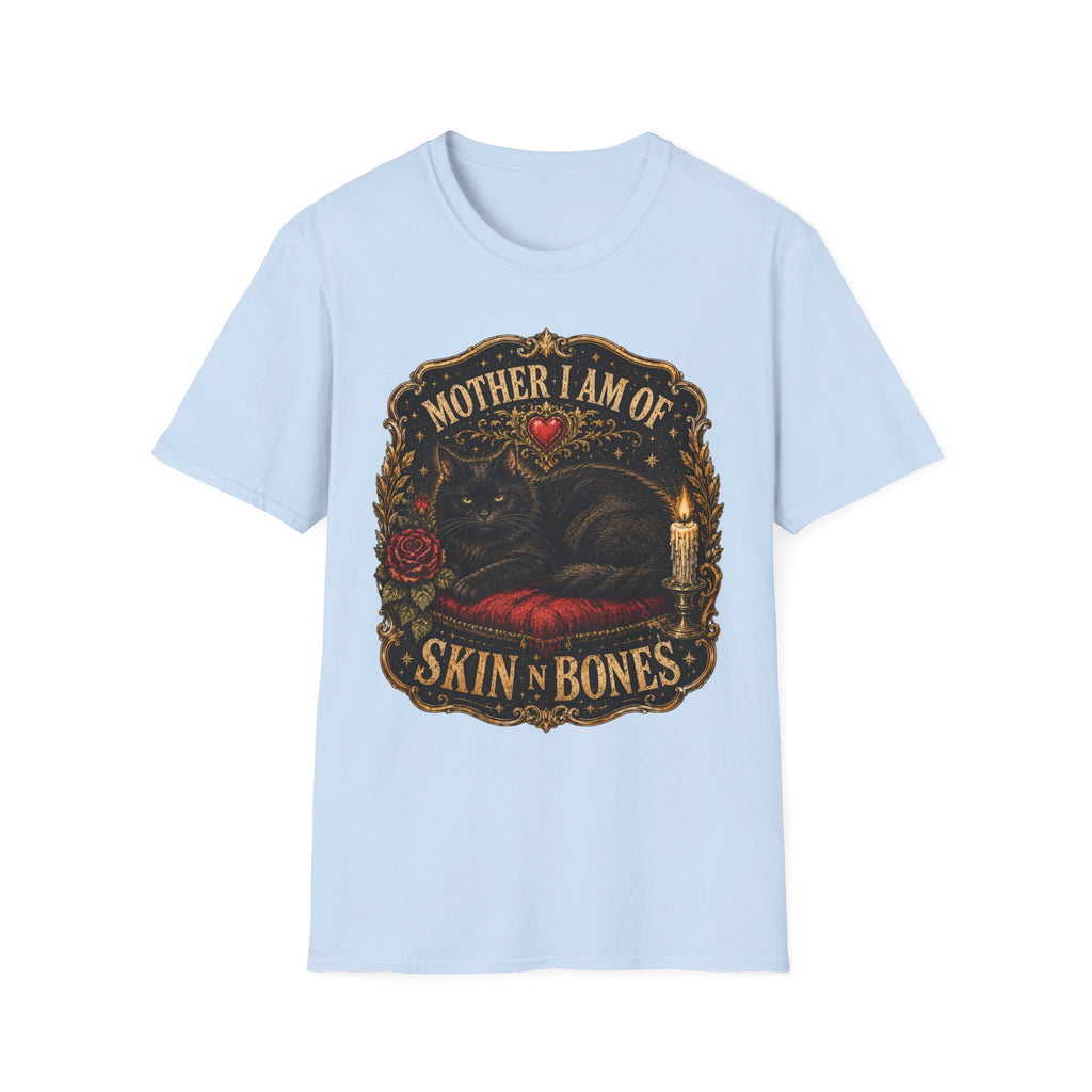 Mother I Am Of... Cat Skull Gothic T-Shirt | Black Cat, Rose, Candle
