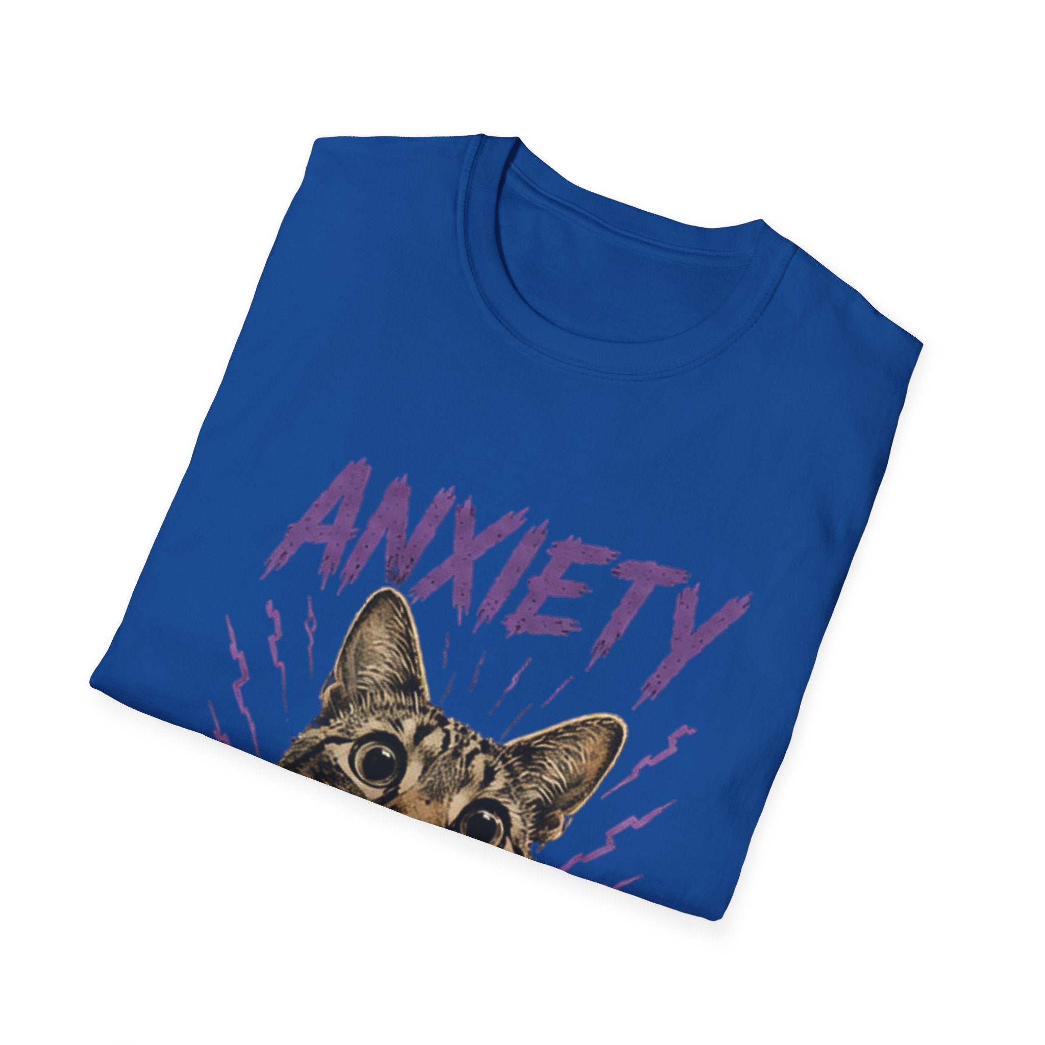 Anxiety Cat All Day Every Day T-Shirt | Cat Face Graphic Tee