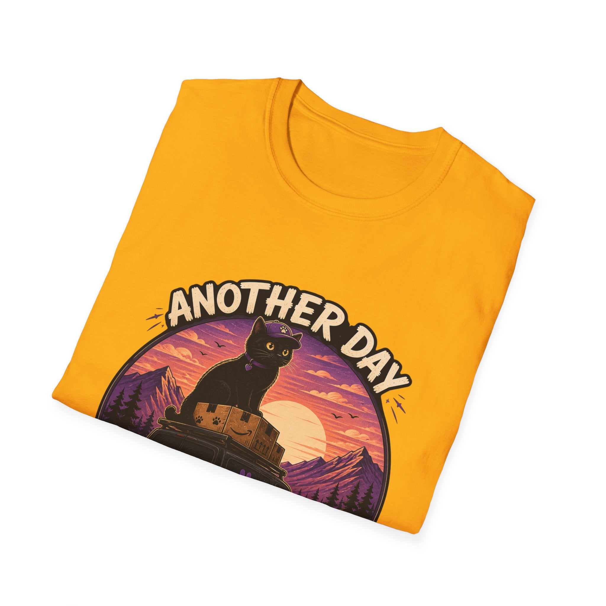 Another Day Another Delivery cat sunset T-Shirt | Delivery Cat Graphic Tee