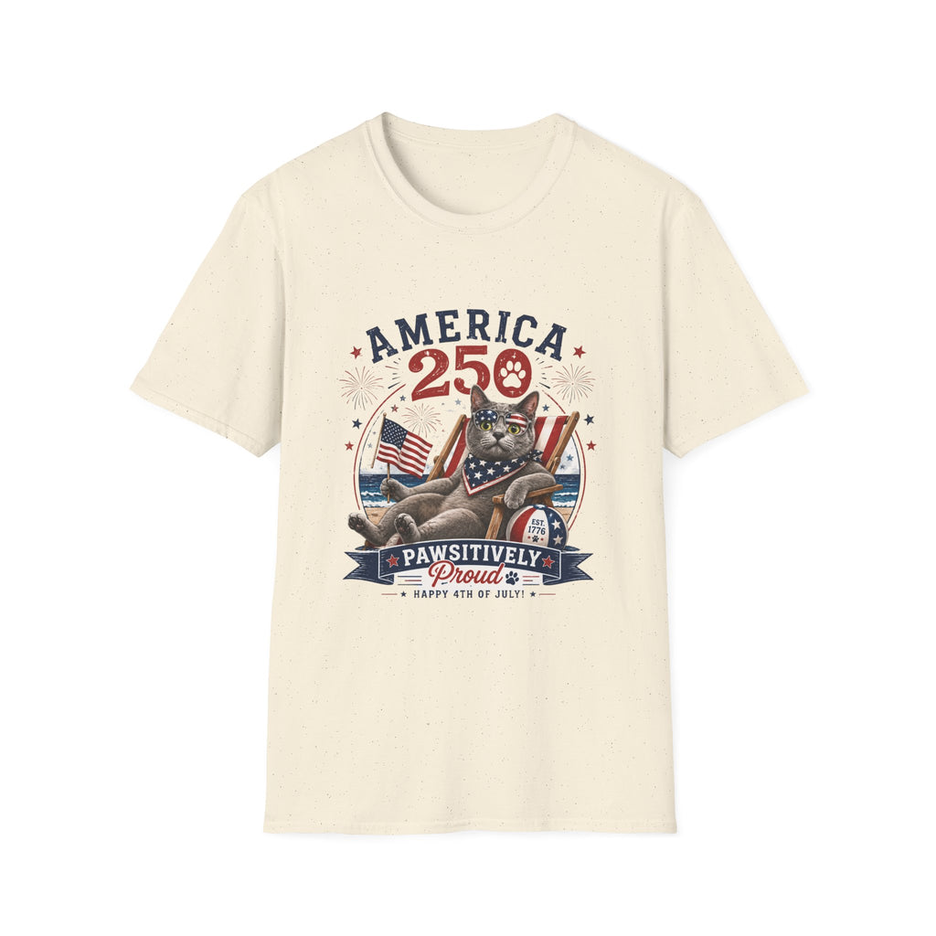 America 250 Cat Patriotic T-Shirt | Flag, Fireworks, Cute Cat