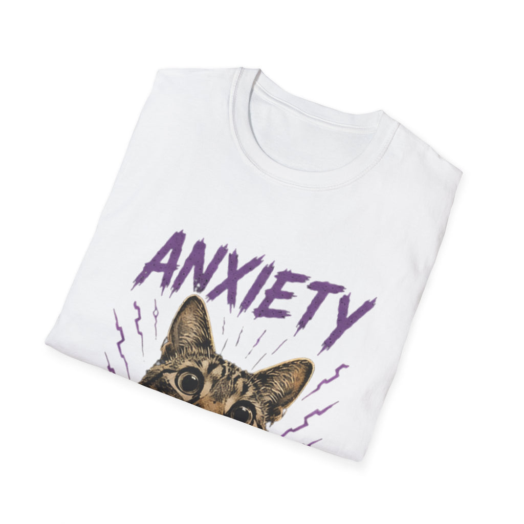 Anxiety Cat All Day Every Day T-Shirt | Cat Face Graphic Tee
