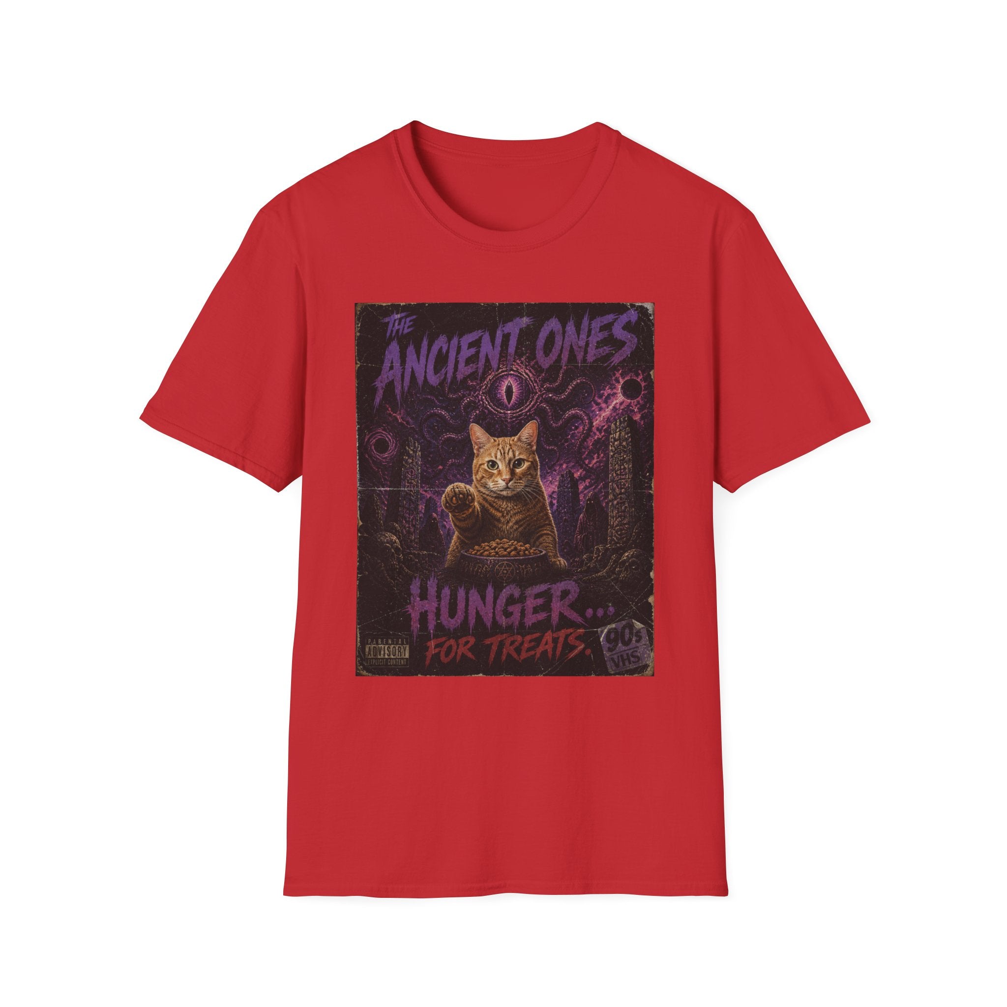 Ancient Ones Cat Horror Poster T-Shirt | Cthulhu Cat Hunger for Treats