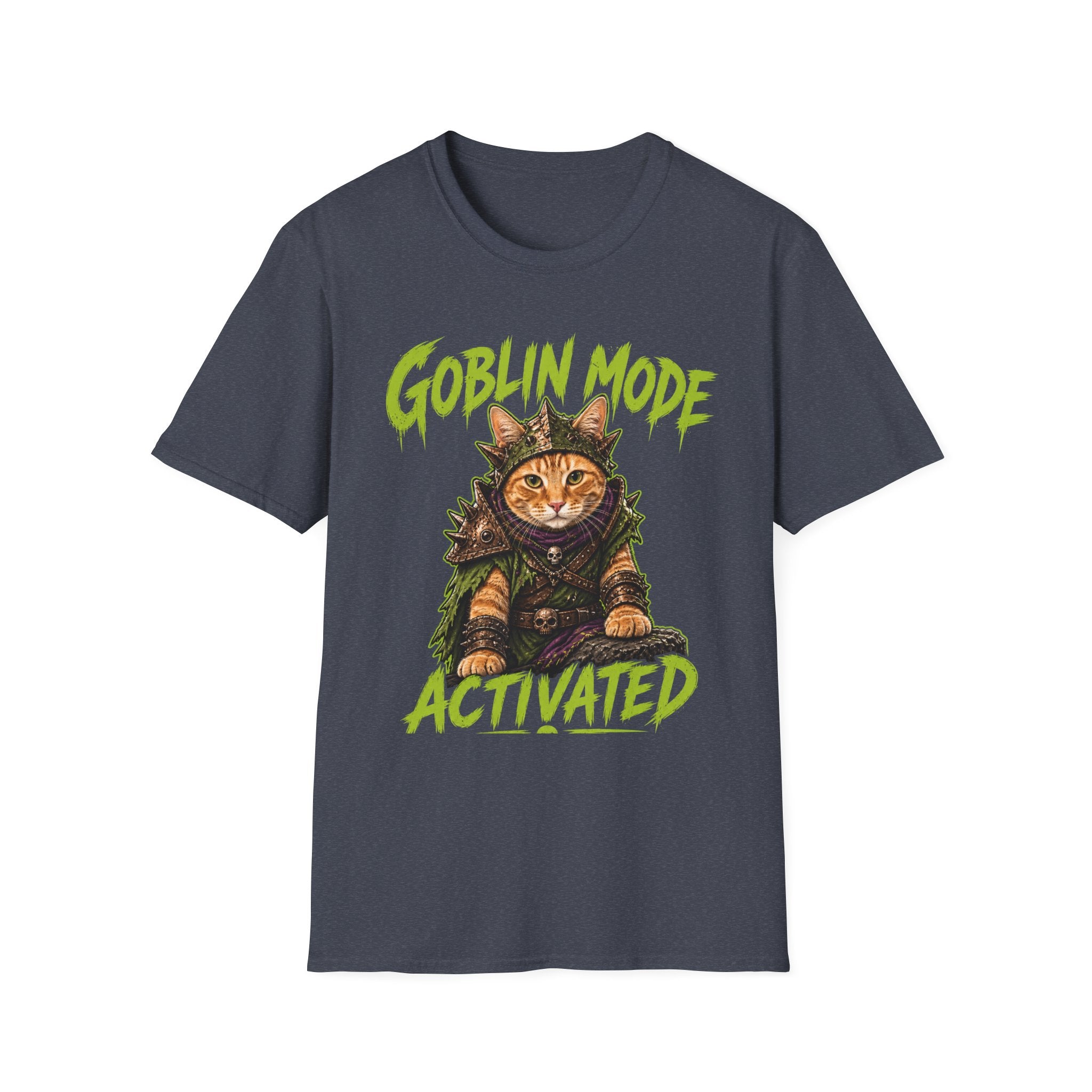 Goblin Mode Activated Cat T-Shirt | Fantasy Cat Illustration, Halloween Vibe