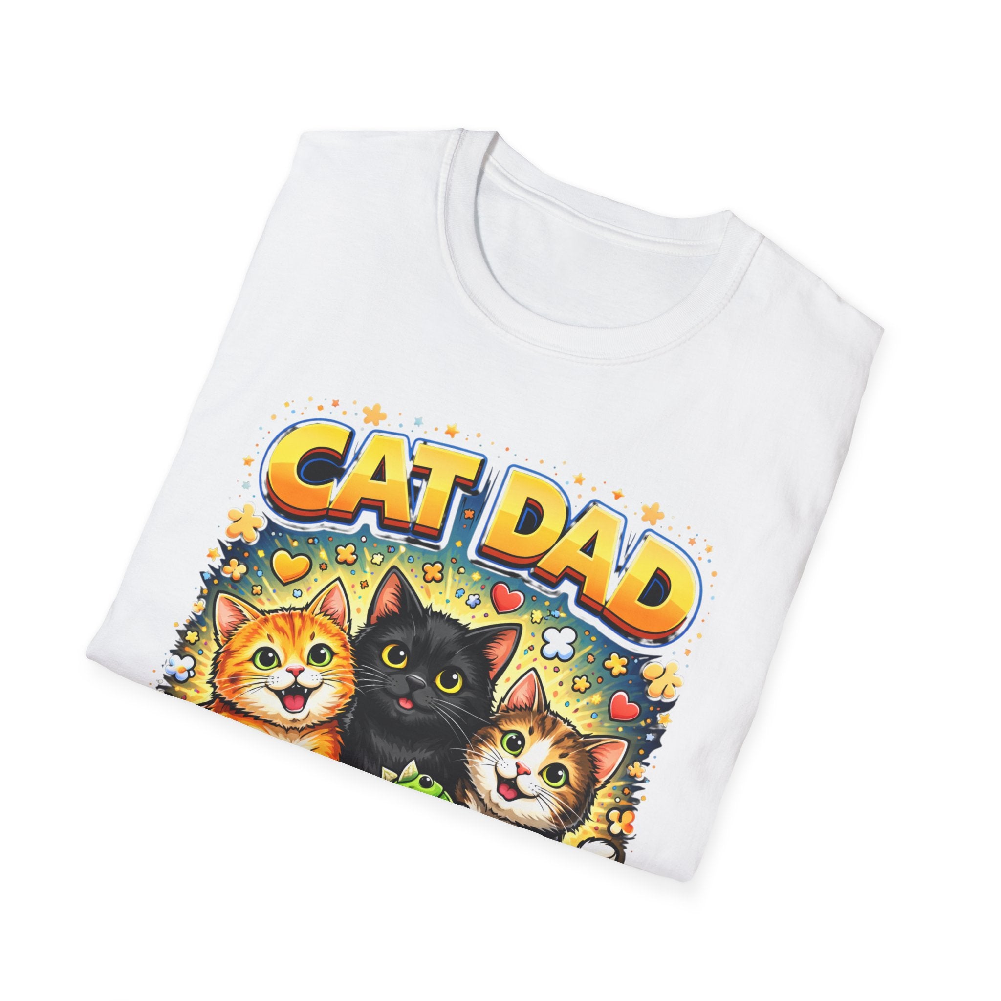 Cat Dad graphic T-Shirt | Cute kittens, colorful illustration, pet lover tee