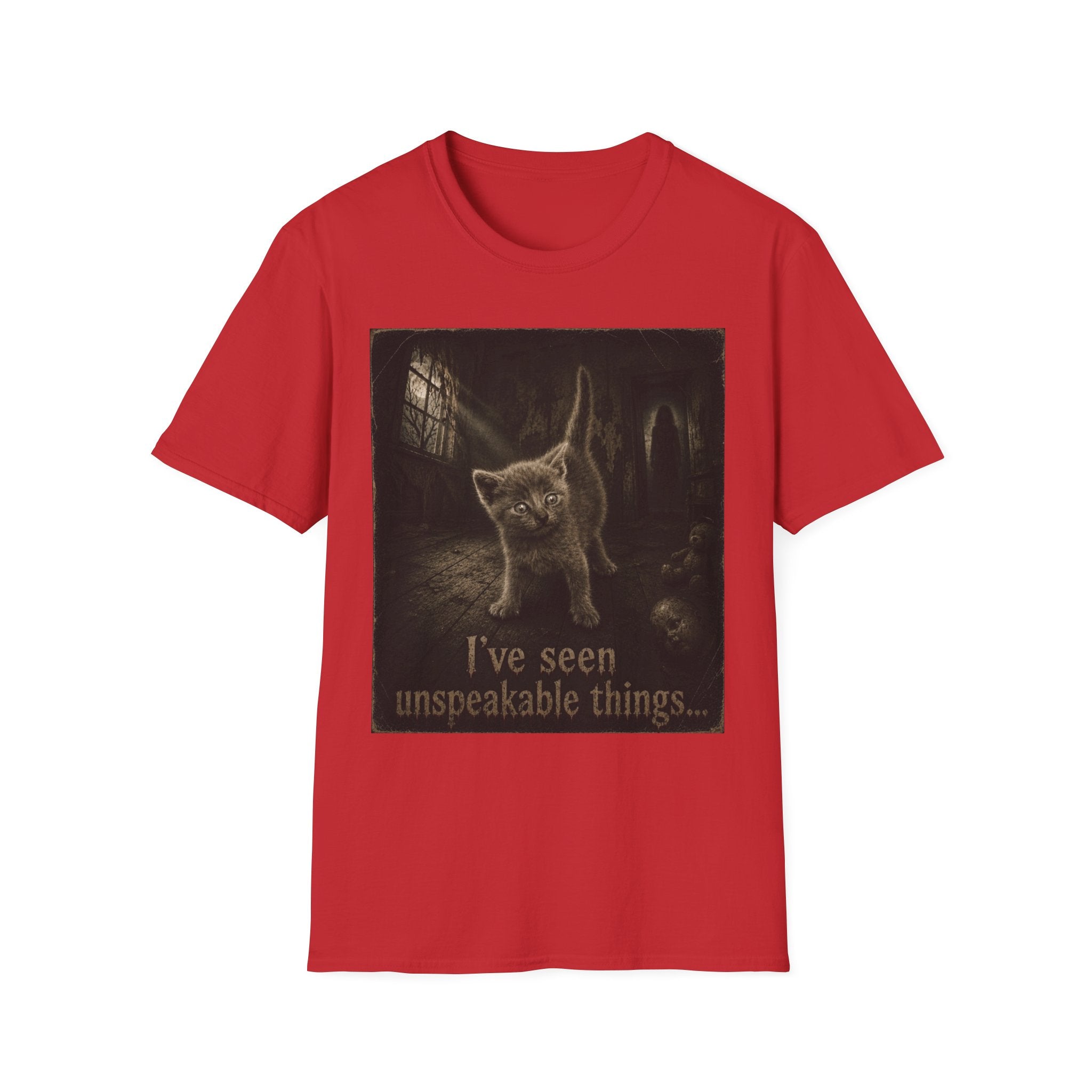 Gray Spooky Cat T-Shirt | Halloween Cat Shirt
