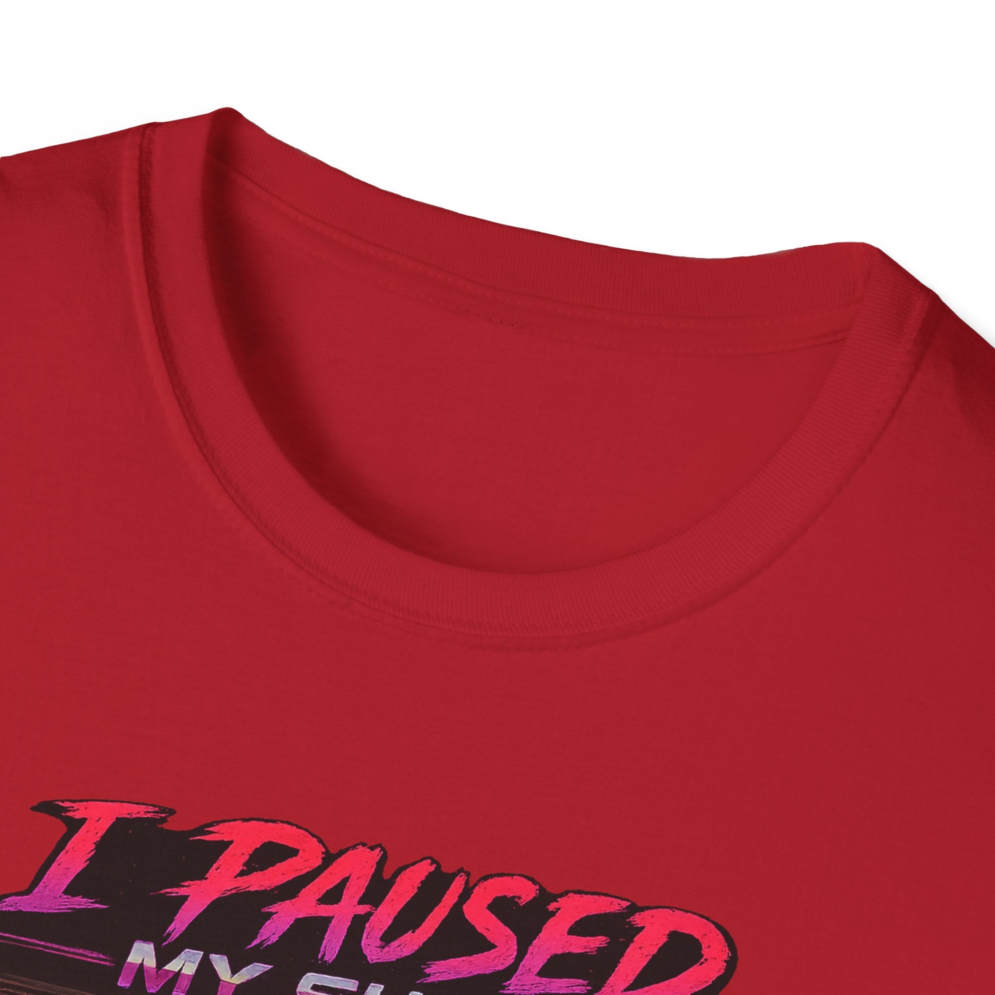 I Paused My Show Cat Watching Graphic T-Shirt | Retro Synthwave TV Design