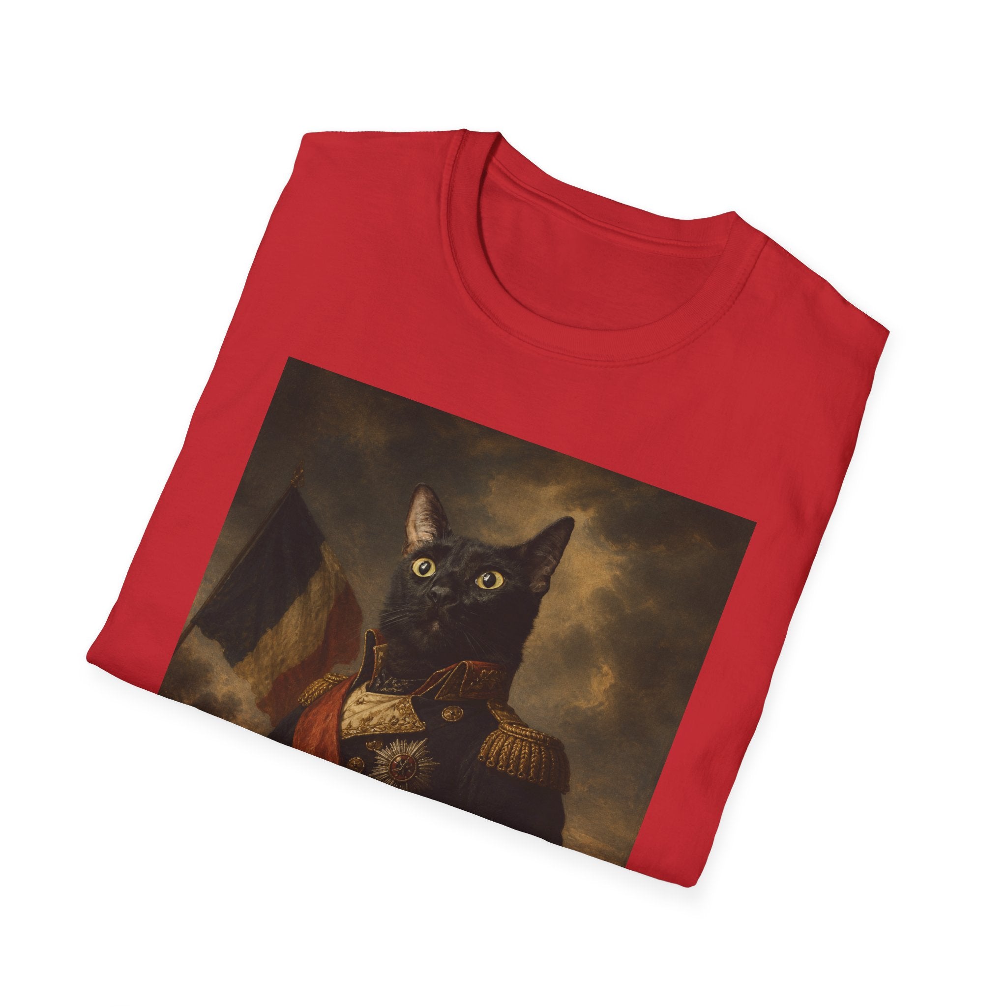 Regal Black Cat General T-Shirt | Vintage Portrait, Military Uniform